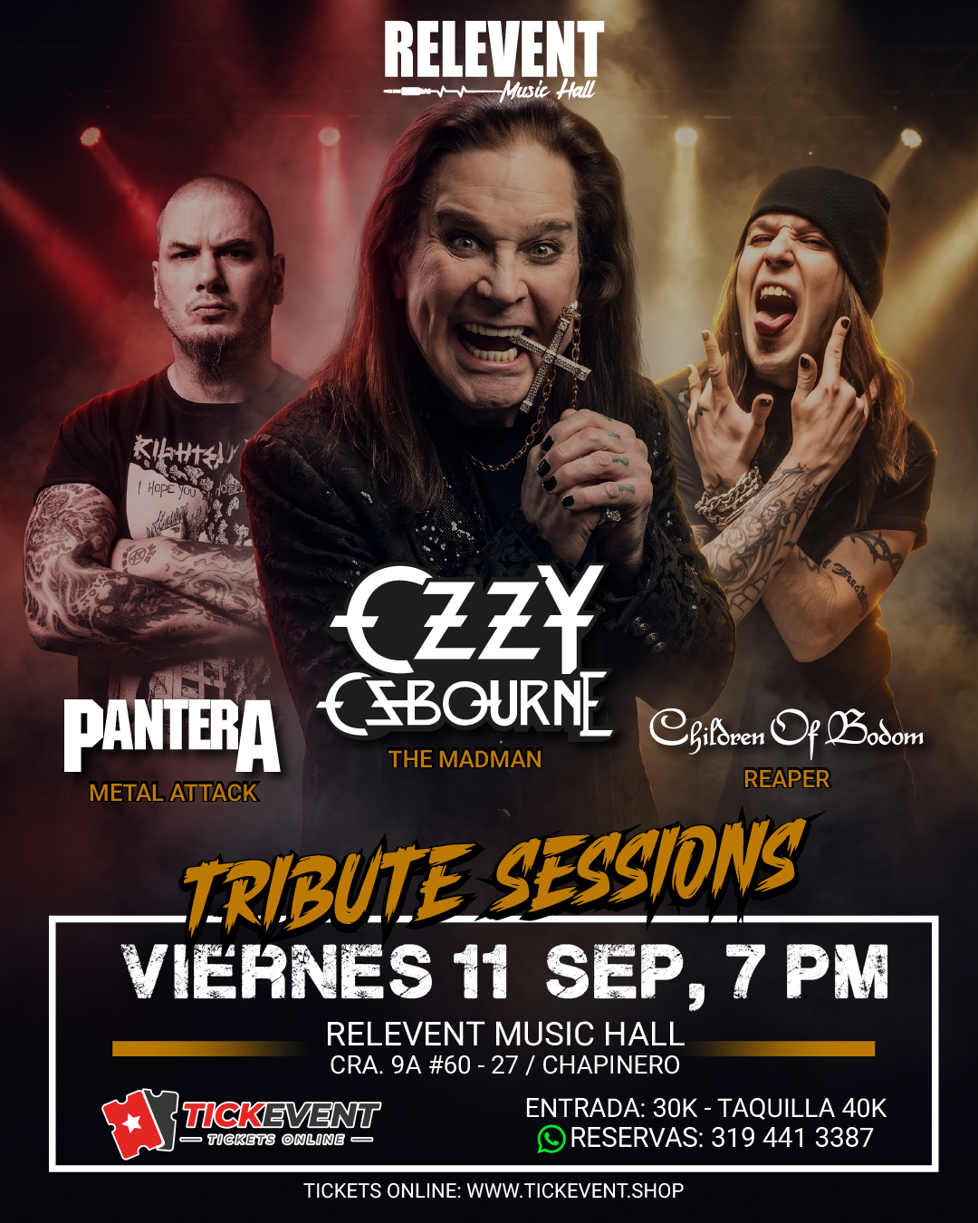 Relevent Music hall Facebook ad: TRIBUTO OZZY | PANTERA | CHILDREN -