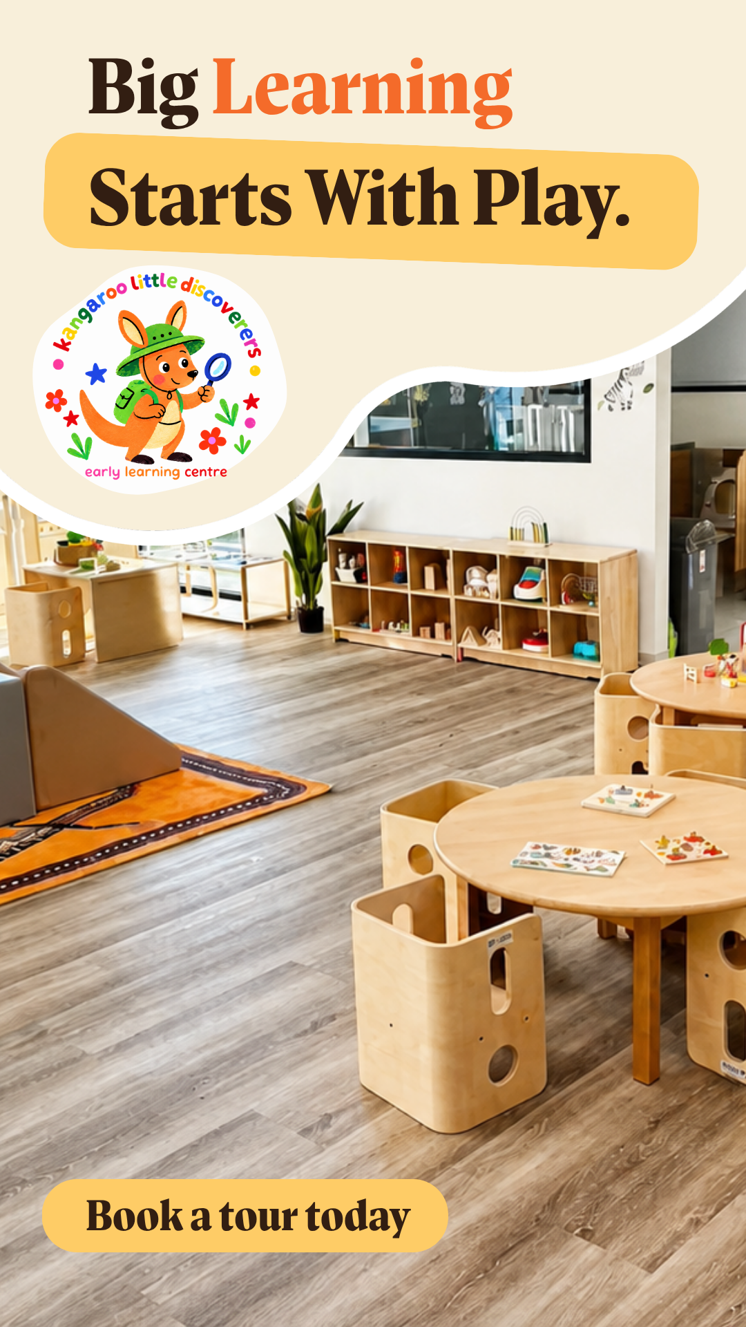 Kangaroo Little Discoverers Early Learning Centre Facebook ad from Aug 4, 2026