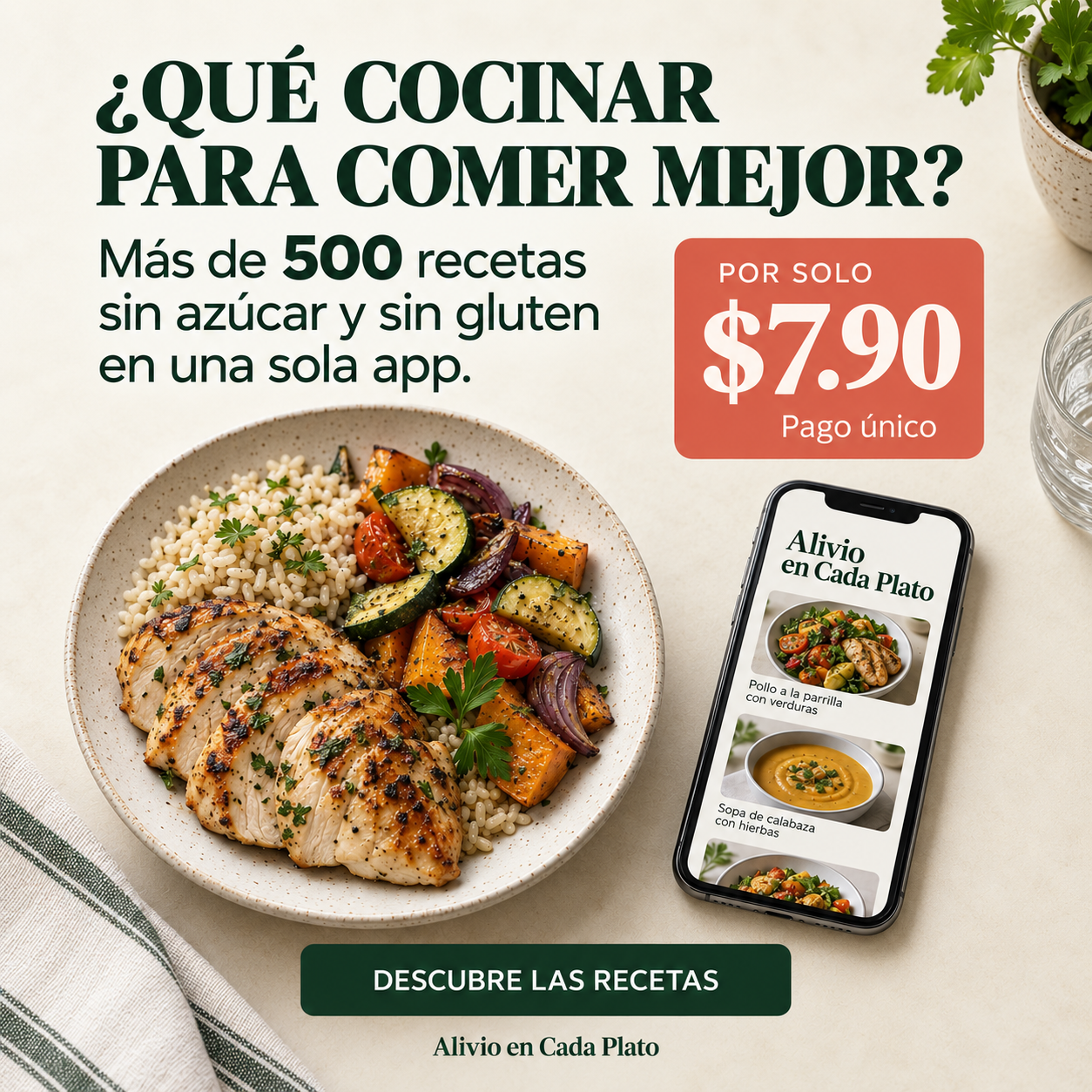 Tatiany Facebook ad: Más de 500 recetas por solo $7.90