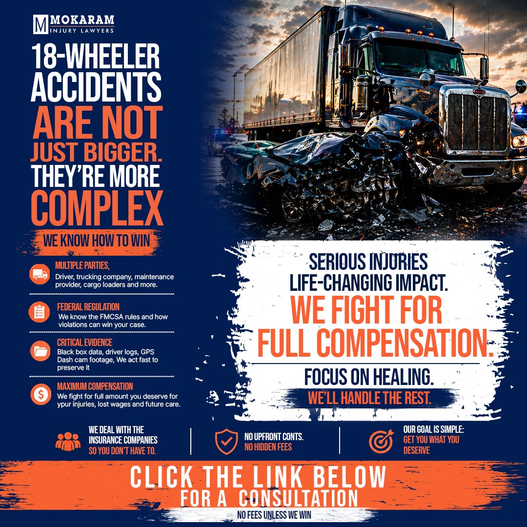 Mokaram Injury Lawyers Facebook ad from May 14, 2026