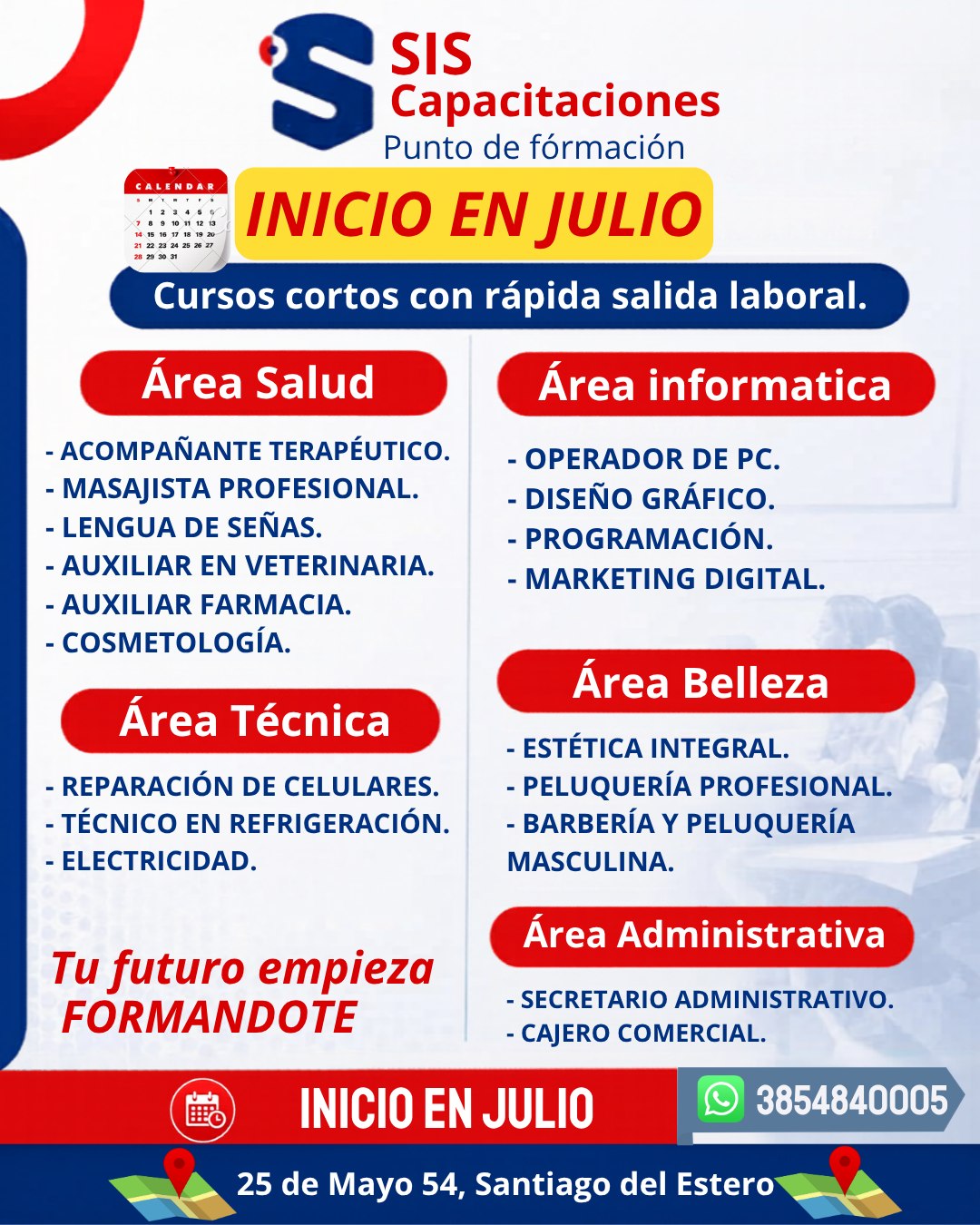 Asesor Miguel SIS Capacitaciones Santiago Facebook ad: ¡Tu futuro empieza formándote!