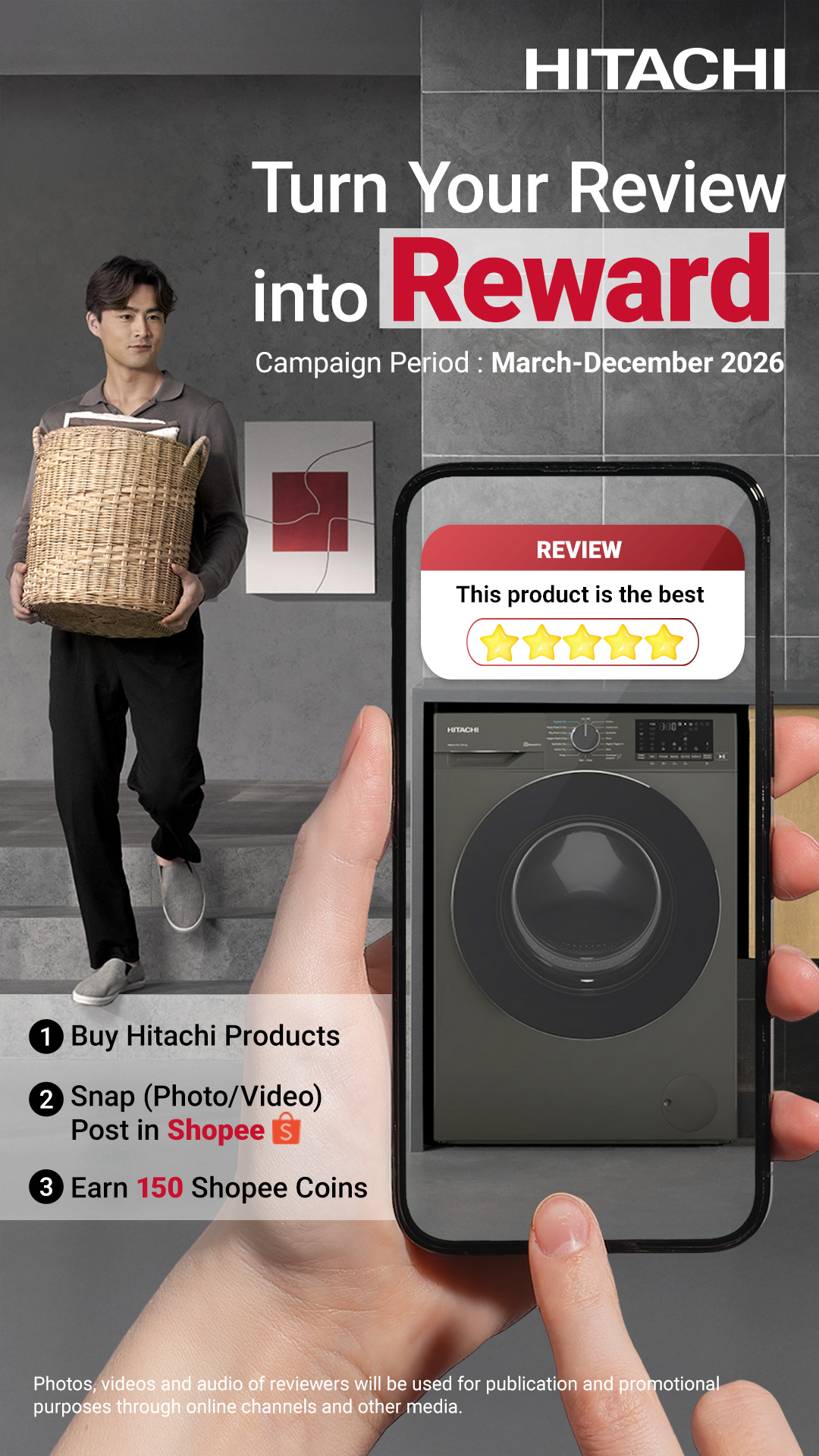 Hitachi Home Appliances Facebook ad from Mar 20, 2026
