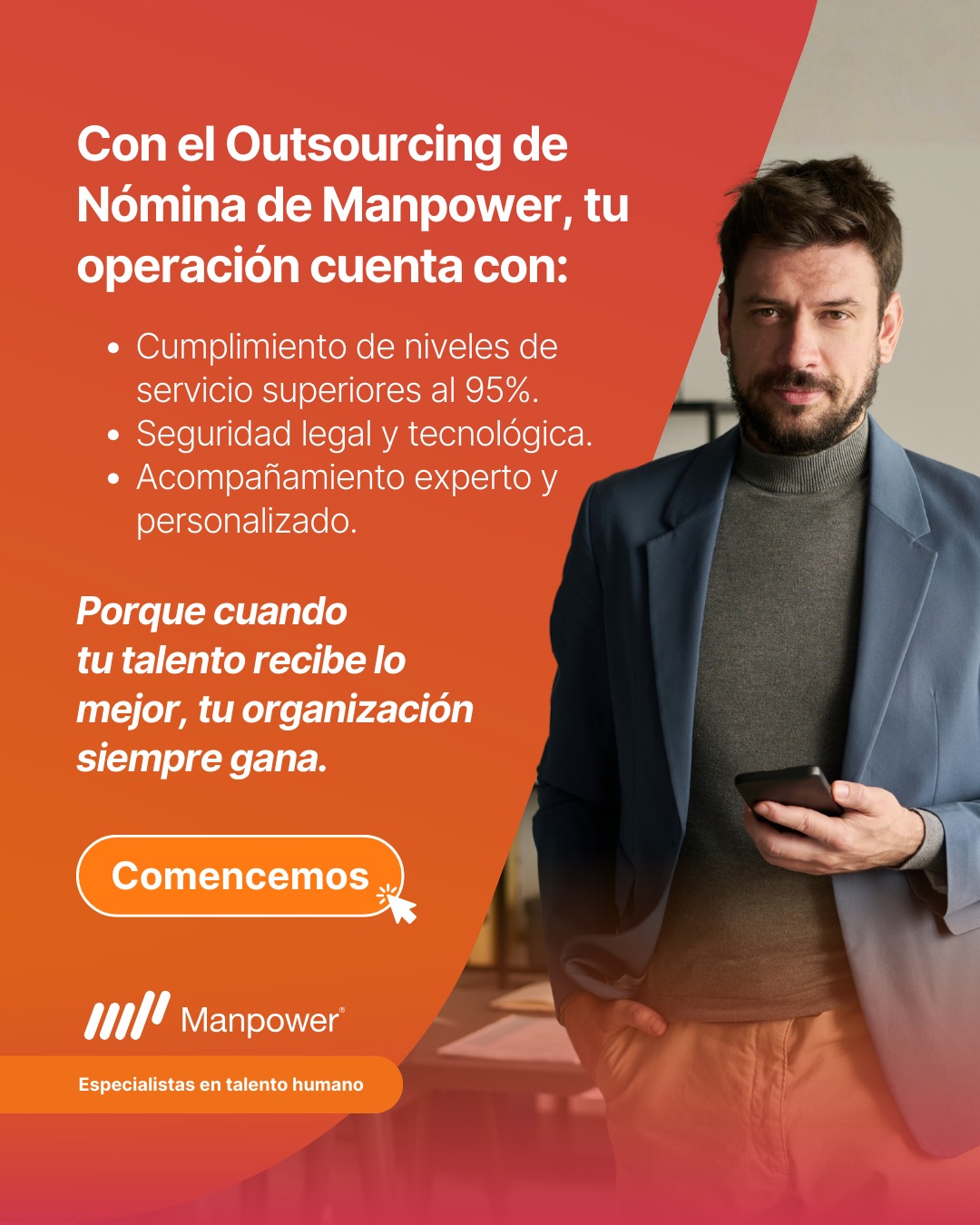 ManpowerGroup Facebook ad: Una nómina con precisión no solo es eficiencia……