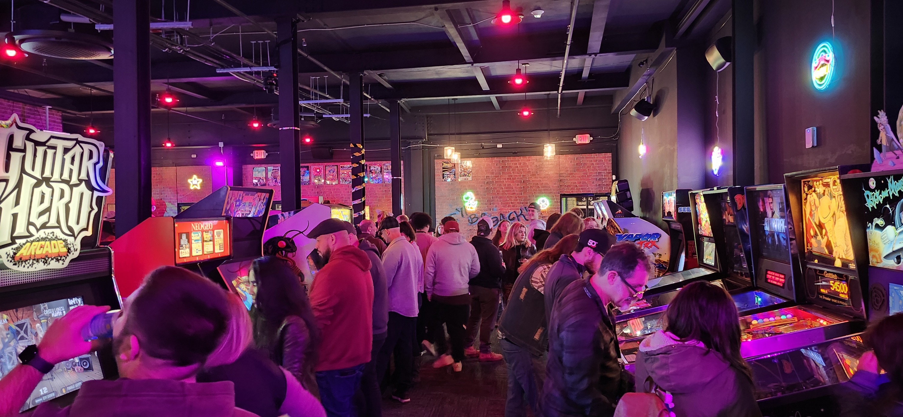 PowerSurge Bar Arcade Facebook ad: Retro Arcade Bar located in Fitchburg, MA