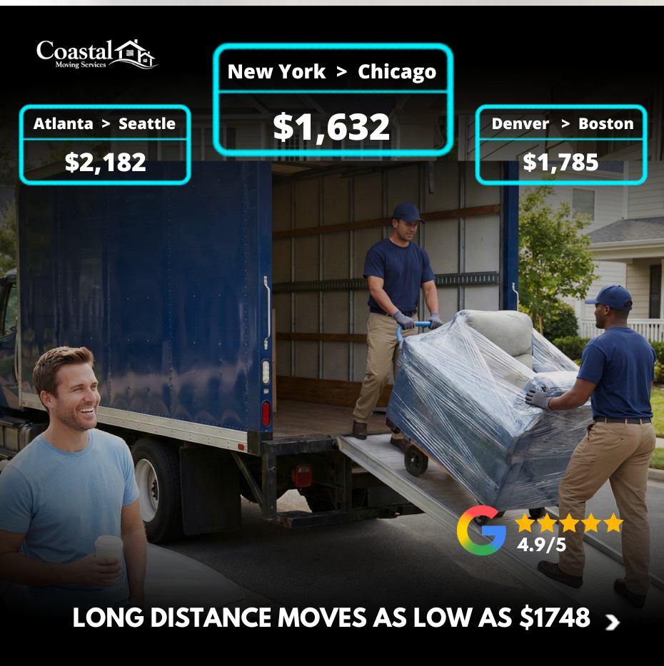 Coastal Moving Services Facebook ad: AS LOW AS $1748