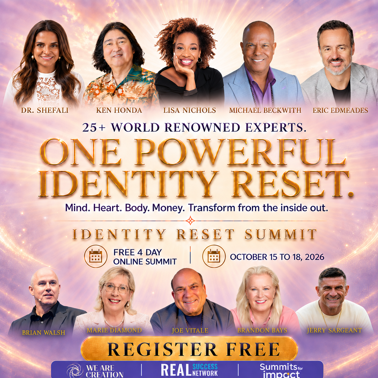 REAL Success Facebook ad: [BOOK YOUR FREE TICKET] IDENTITY RESET SUMMIT LIVE ONLINE