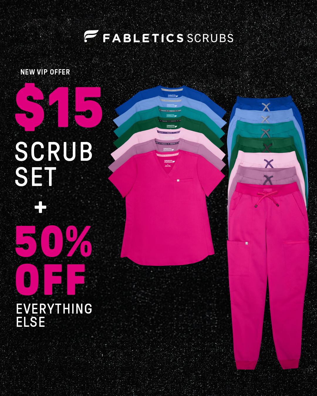 Fabletics Scrubs Facebook ad: Every Color Covered