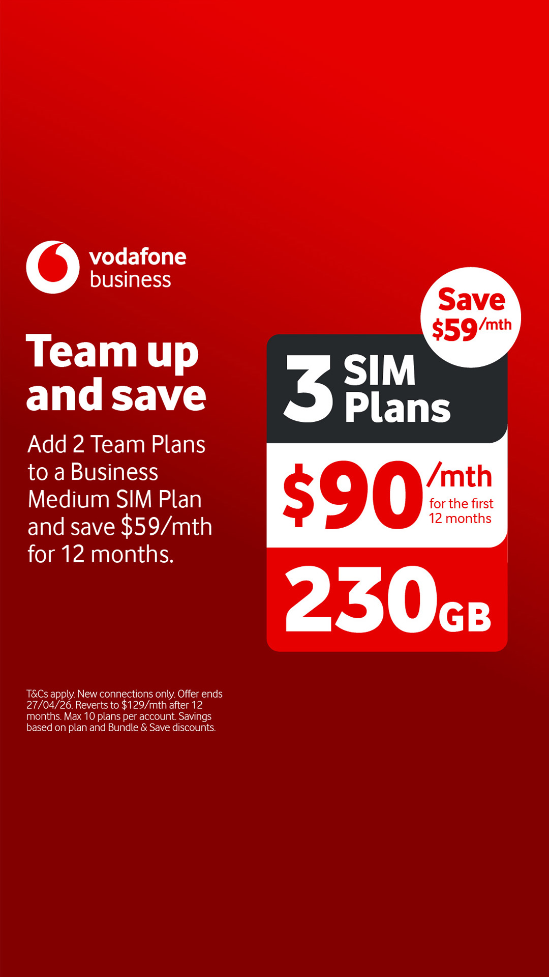 Vodafone Business Australia  Facebook ad