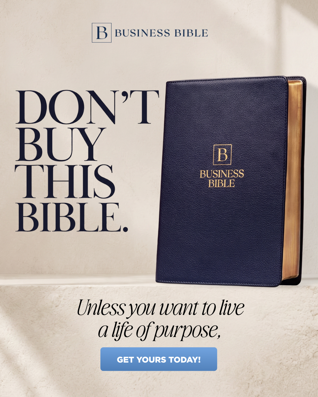 Business Bible Facebook ad: The Bible Is About Business.