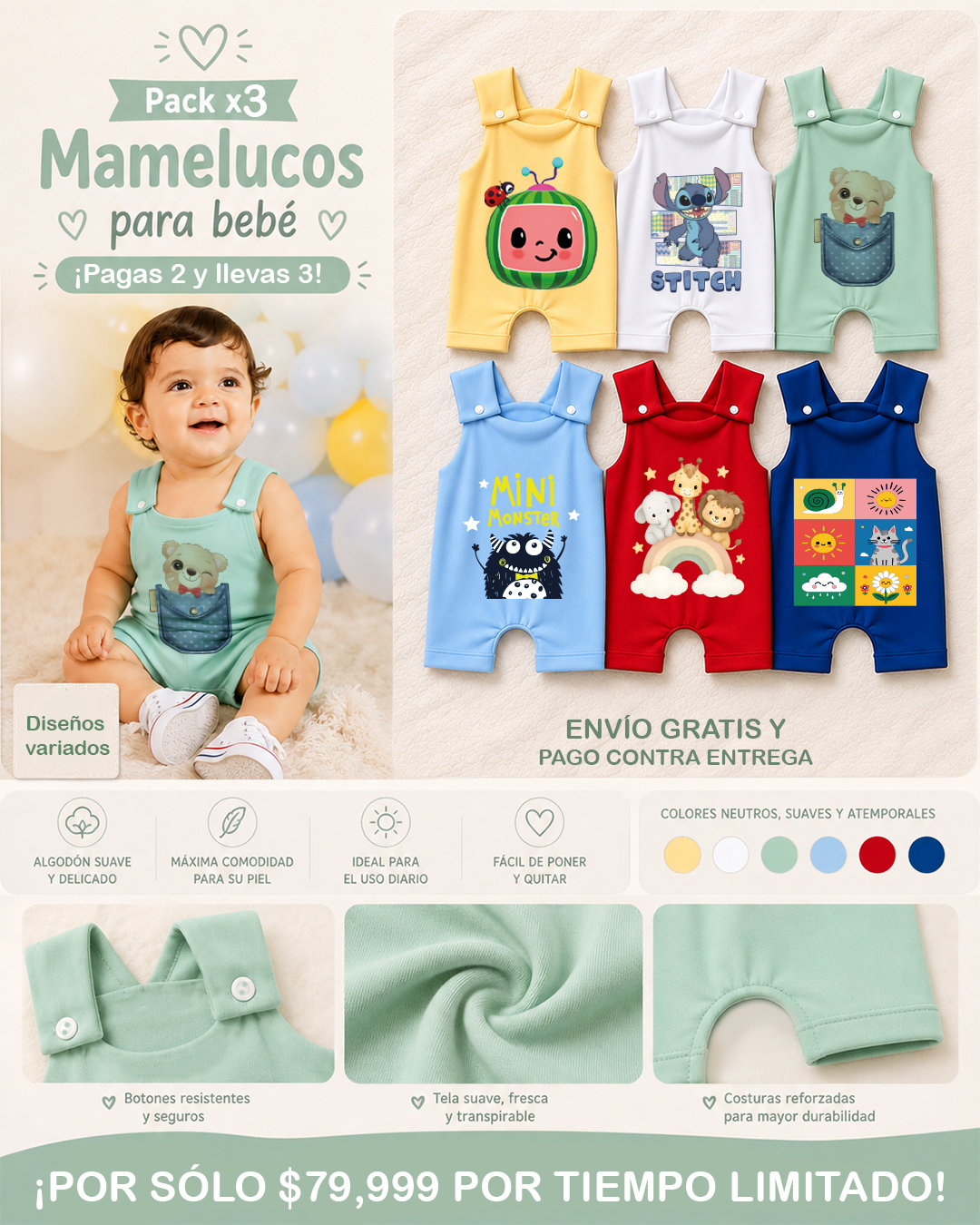 Kibii tienda Facebook ad: Mamelucos de promo