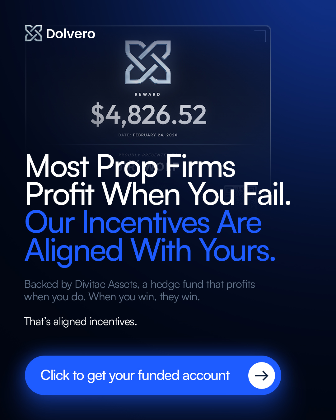 Dolvero Facebook ad: Most Prop Firms Profit From Failure