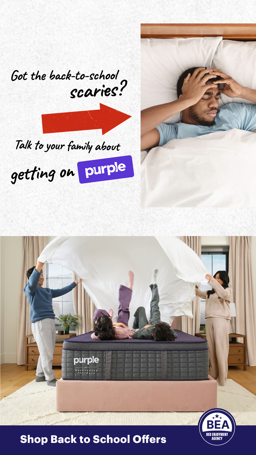 Purple Facebook ad