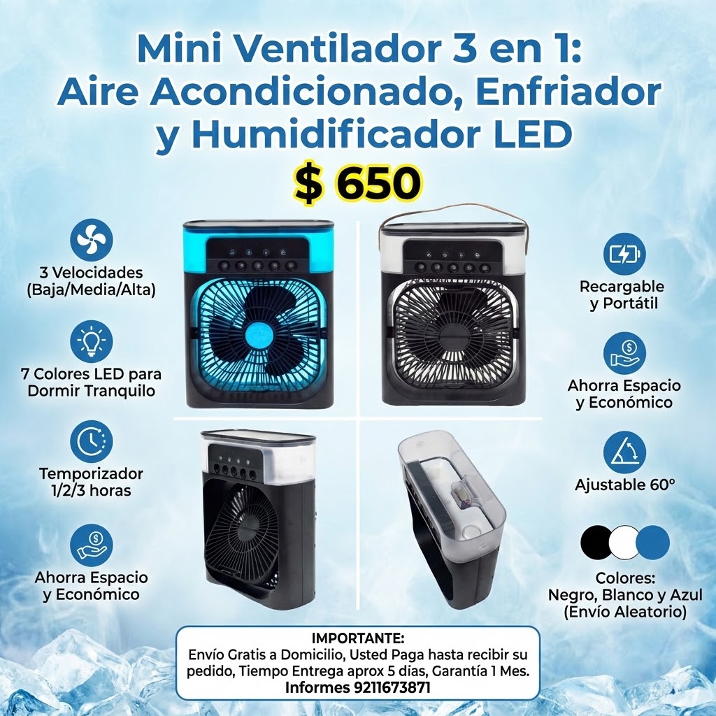 Shop 2019 Facebook ad: ¿EL CALOR NO TE DEJA TRABAJAR O DORMIR…