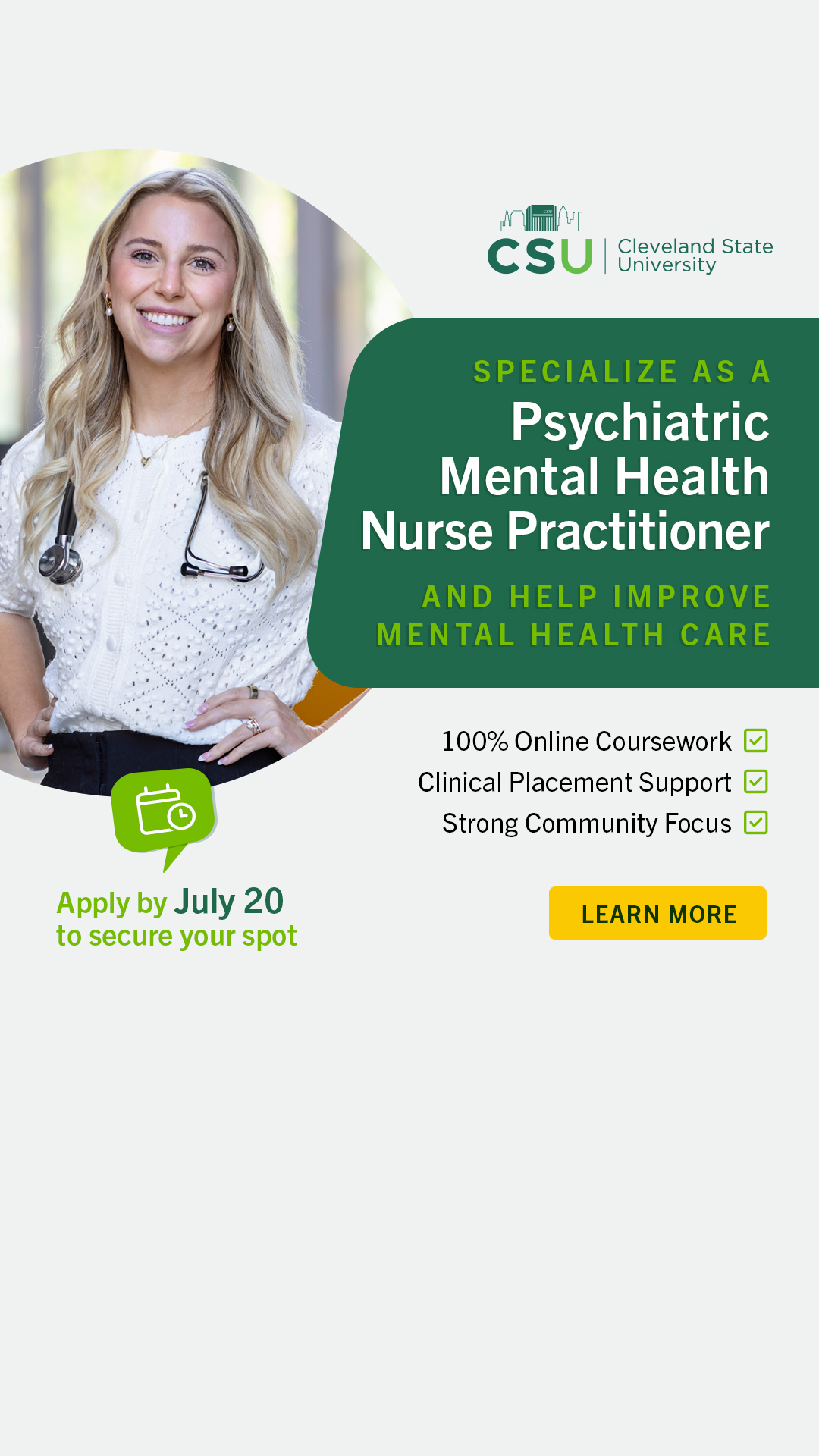Cleveland State University Facebook ad