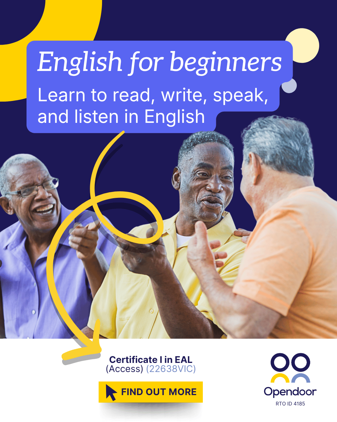 Opendoor Facebook ad: Develop Your English Language Skills