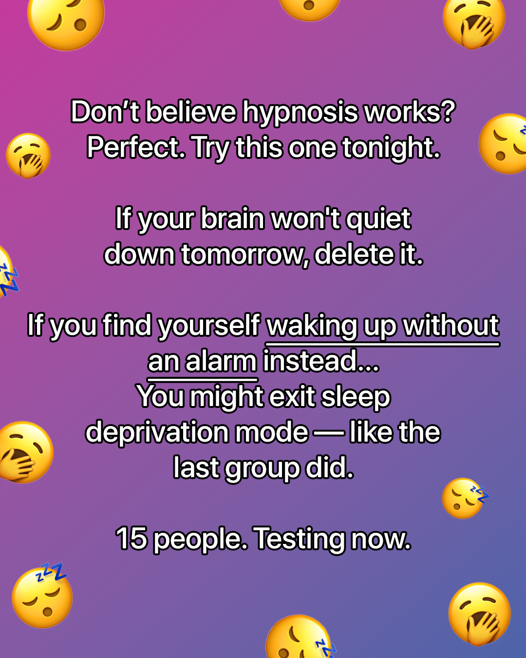 Hypnotherapy for Weight Loss Facebook ad: Designed for Long-Term Sleep Balance
