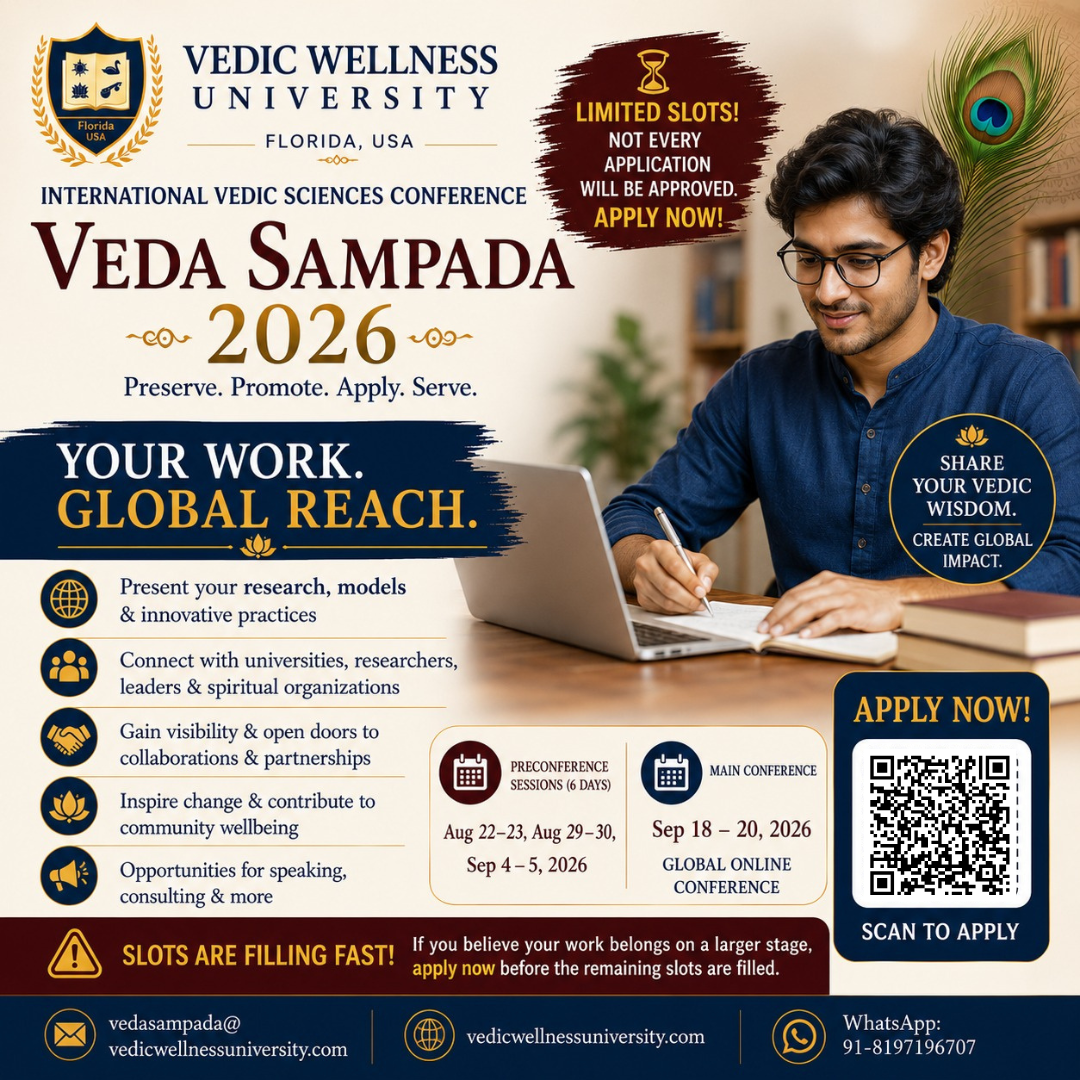 VWU's School of Vedic Studies Facebook ad: Teach Vedic Sciences to a Global Audience
