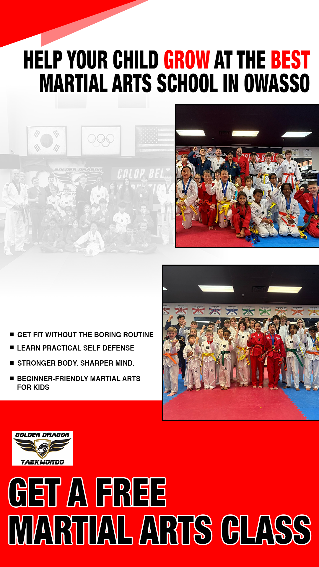 Golden Dragon Taekwondo - Owasso Facebook ad from Feb 2, 2026