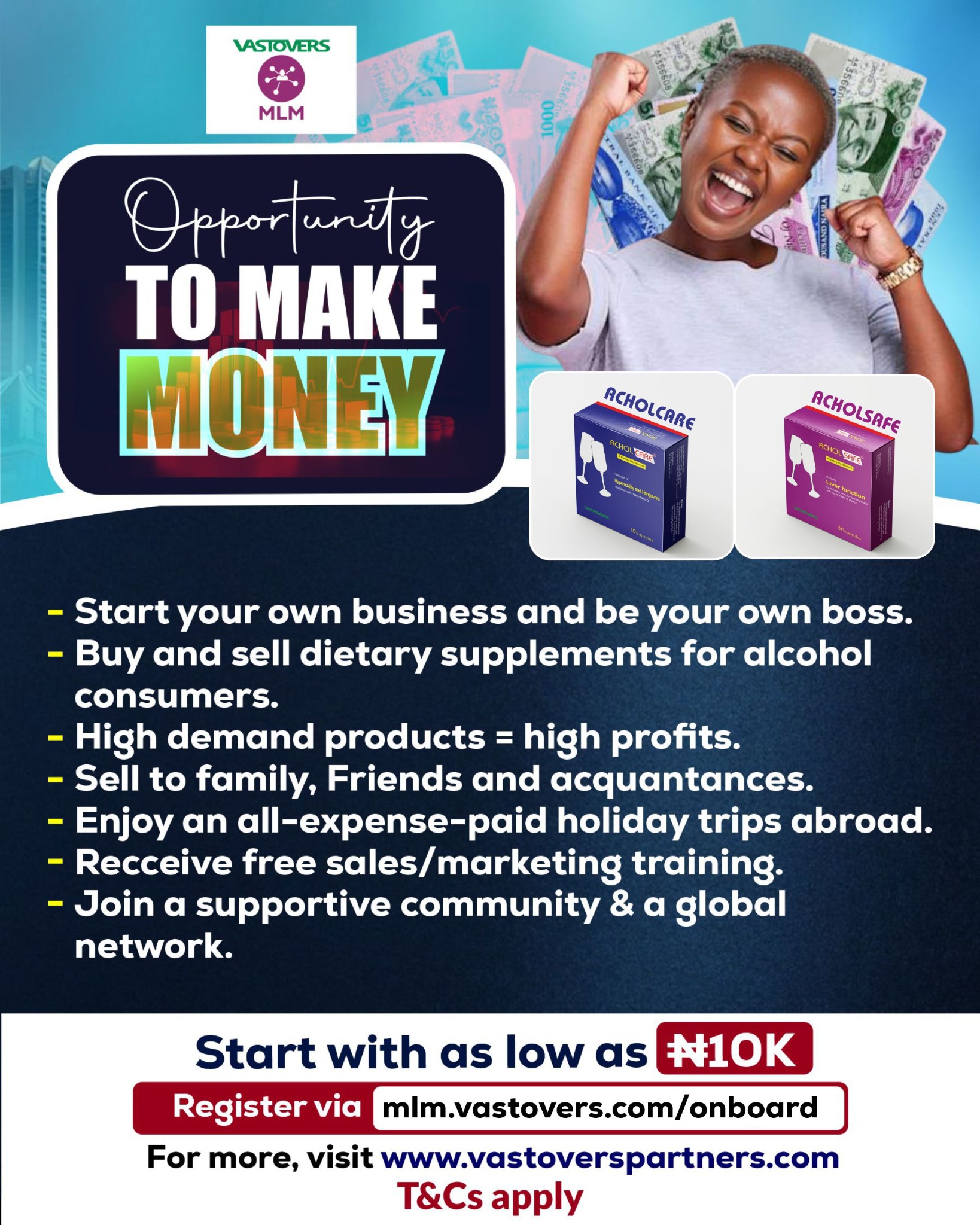 Vastovers Partners Facebook ad: Start Your Own Business