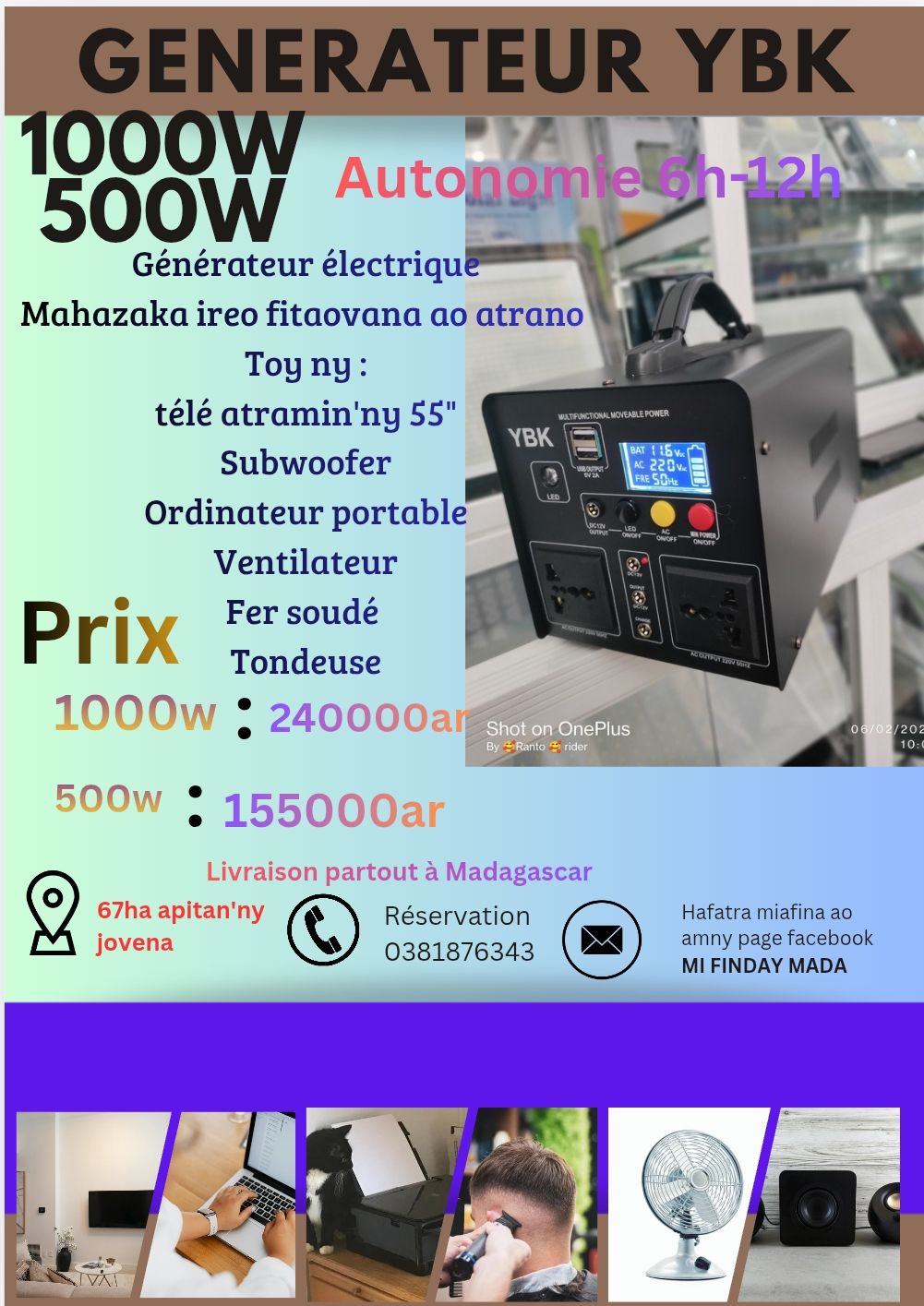 Mi finday Mada Facebook ad: GÉNÉRATEUR ÉLECTRIQUE