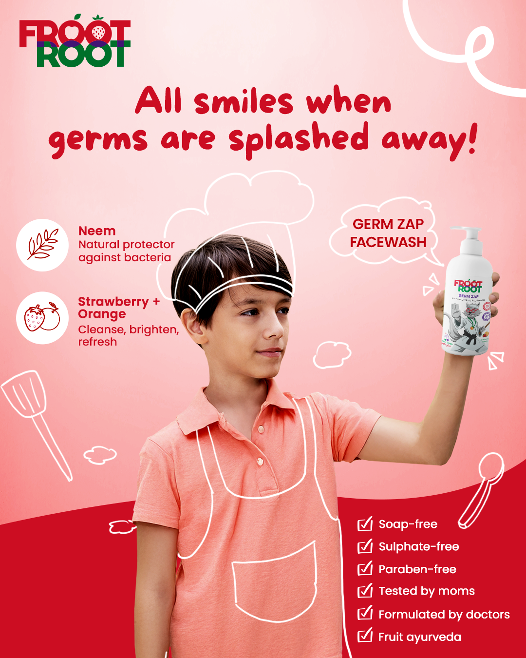 Froot Root Facebook ad: Fresh Skin, Happy Kids!