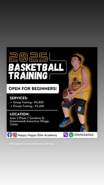 Happy Hoops Elite Academy Facebook ad: PASSION. PURPOSE. SERVE.