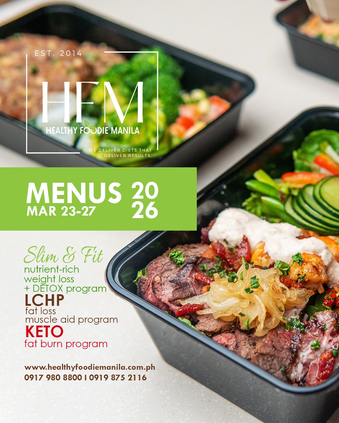 Healthy Foodie Manila Facebook ad: FREE DELIVERY on LCHP & KETO.