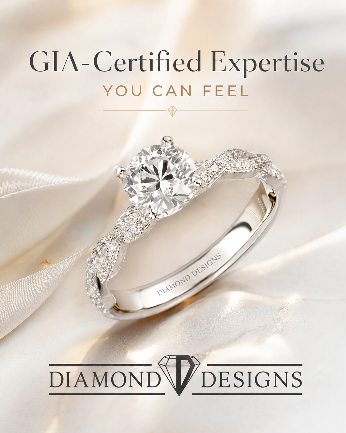 Diamond Designs Facebook ad: Expert Jewelers, Locally Trusted.