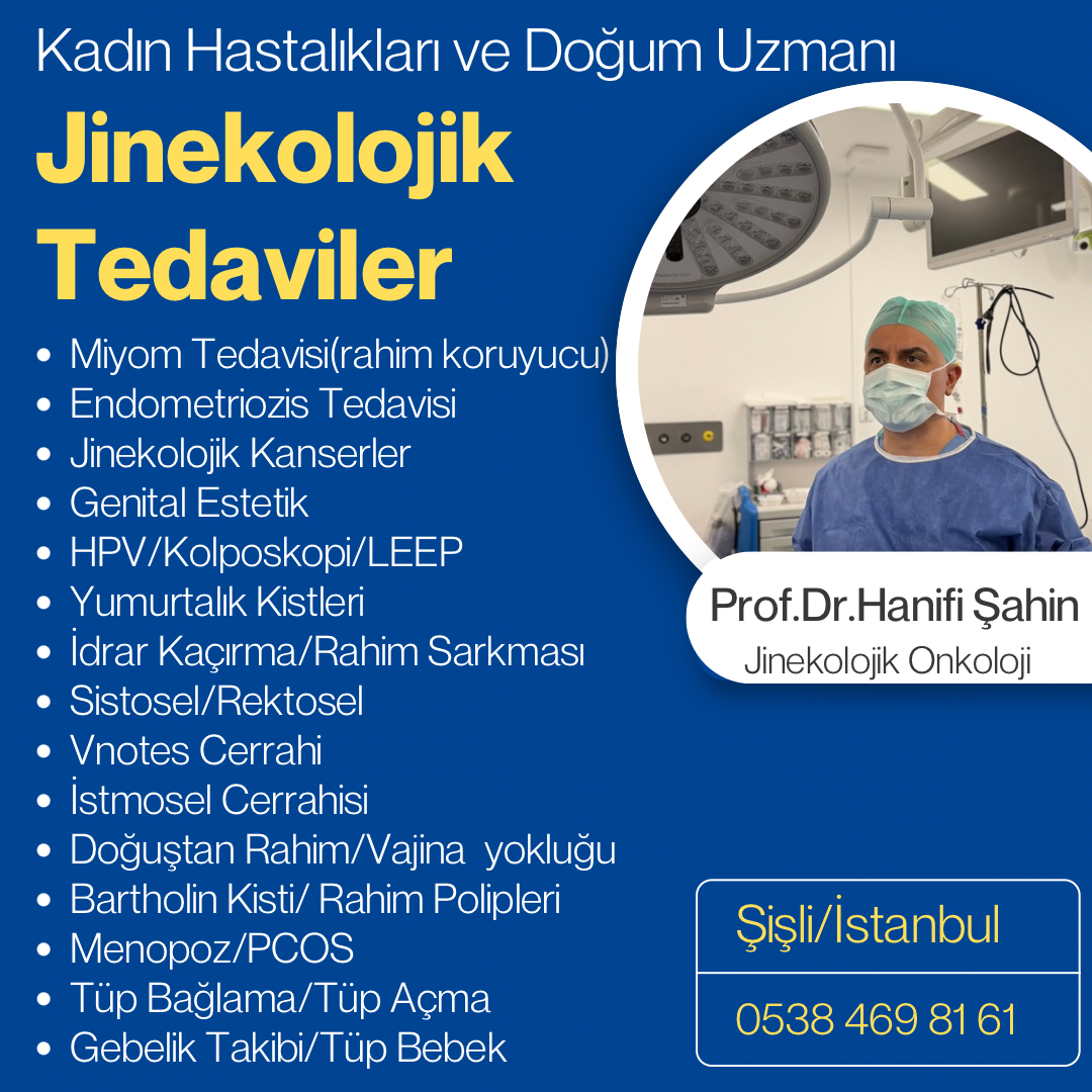 Prof.Dr.Hanifi şahin Facebook ad: Jinekolojik tedavilerde Güvenilir Çözüm
