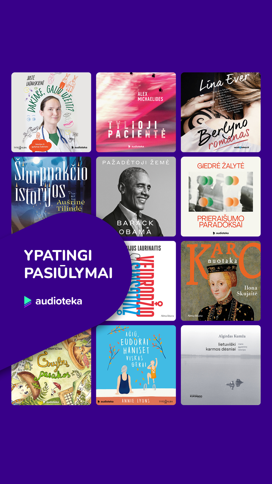 Audioteka.lt Facebook ad: Ypatingam žmogui, ypatingi pasiūlymai