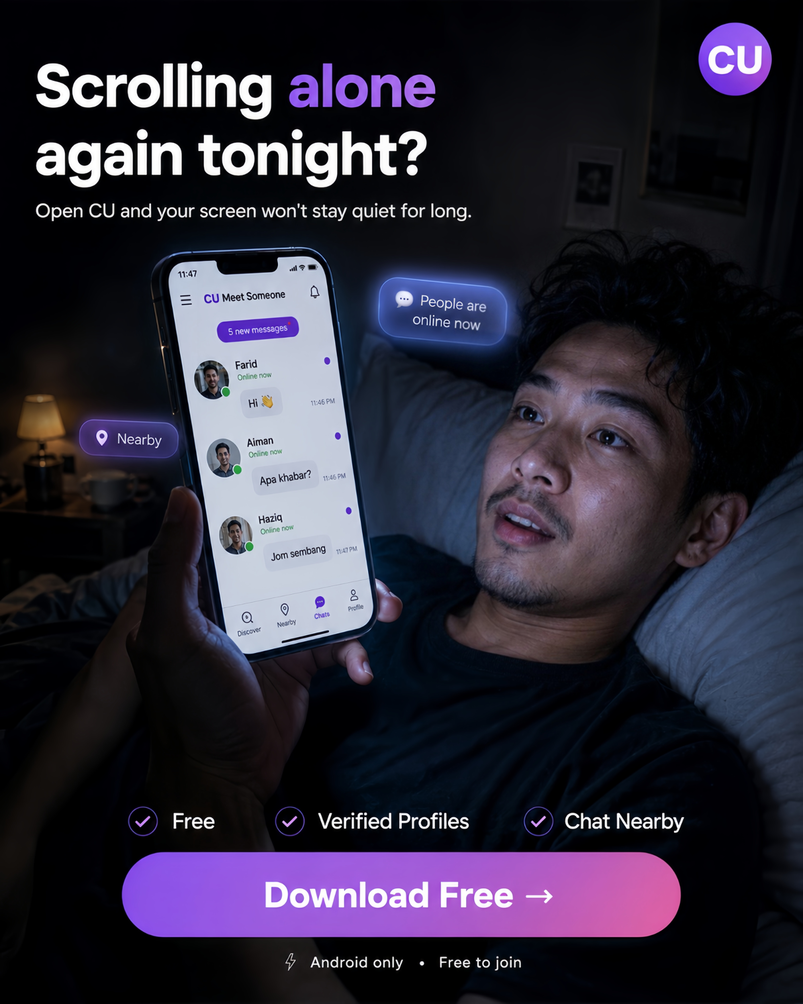 C.U-Meet someone special Facebook ad: 100% Profil Sah & Percuma - Cubalah!