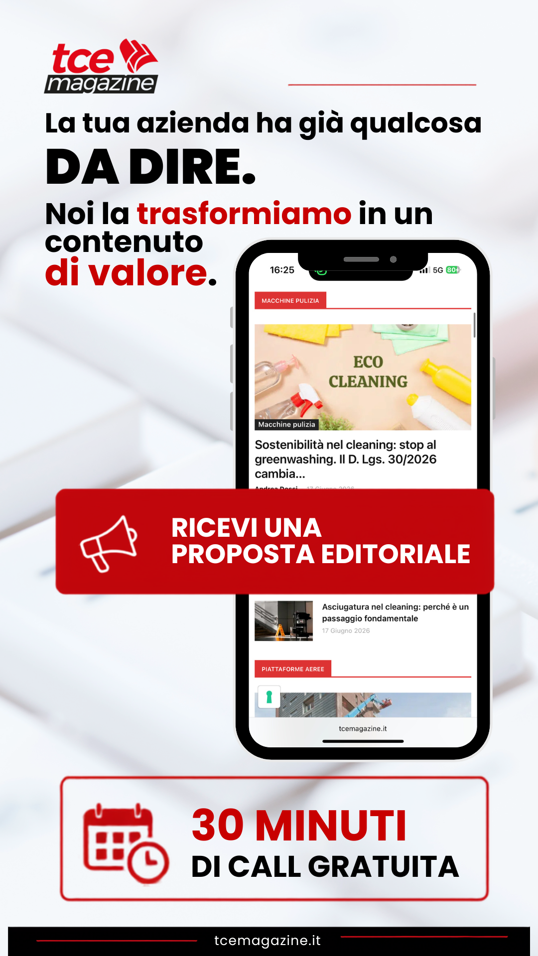 TCE Magazine Facebook ad: Ricevi la tua Consulenza Editoriale