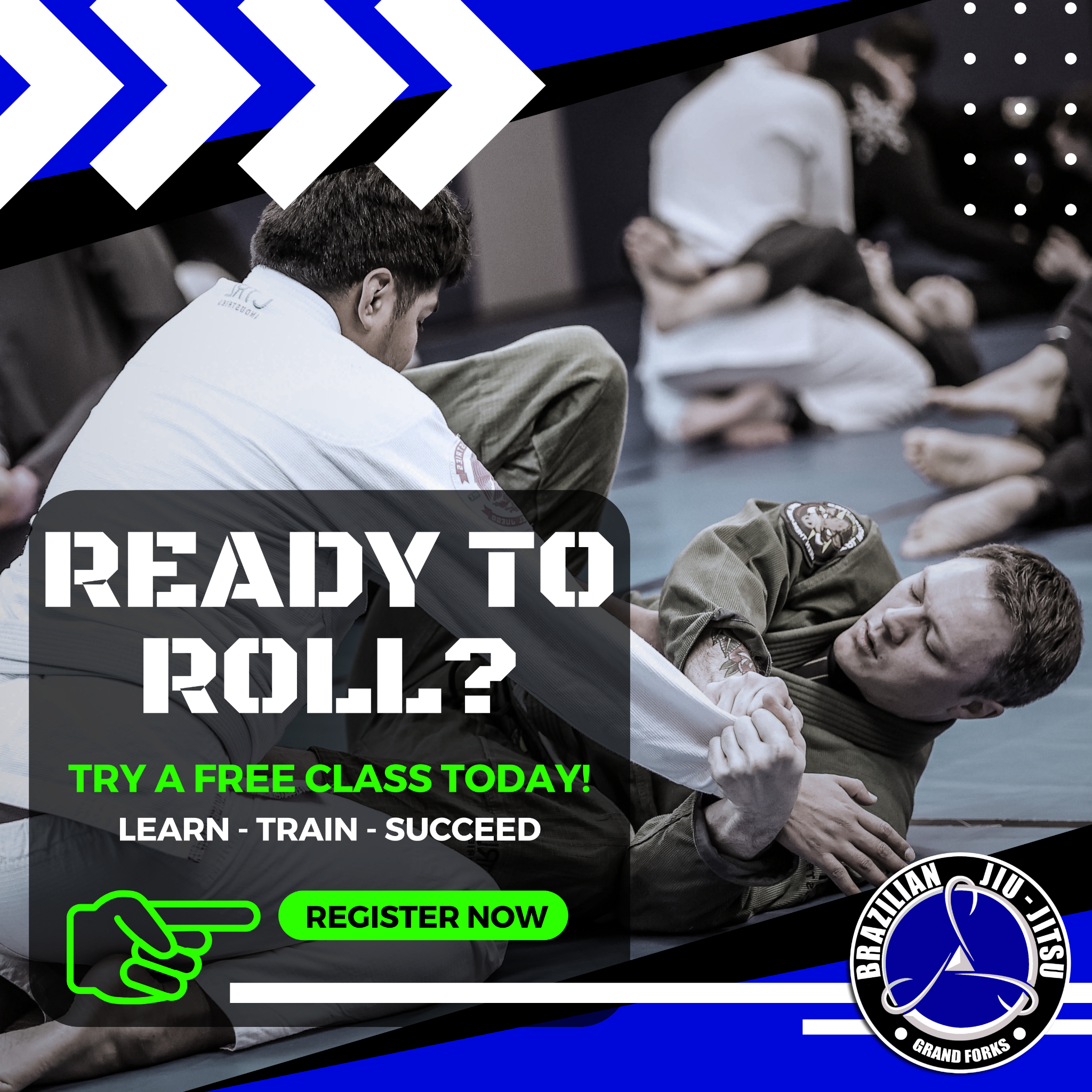 Grand Forks BJJ Facebook ad: Unlock Your Potential with Brazilian Jiu-Jitsu!