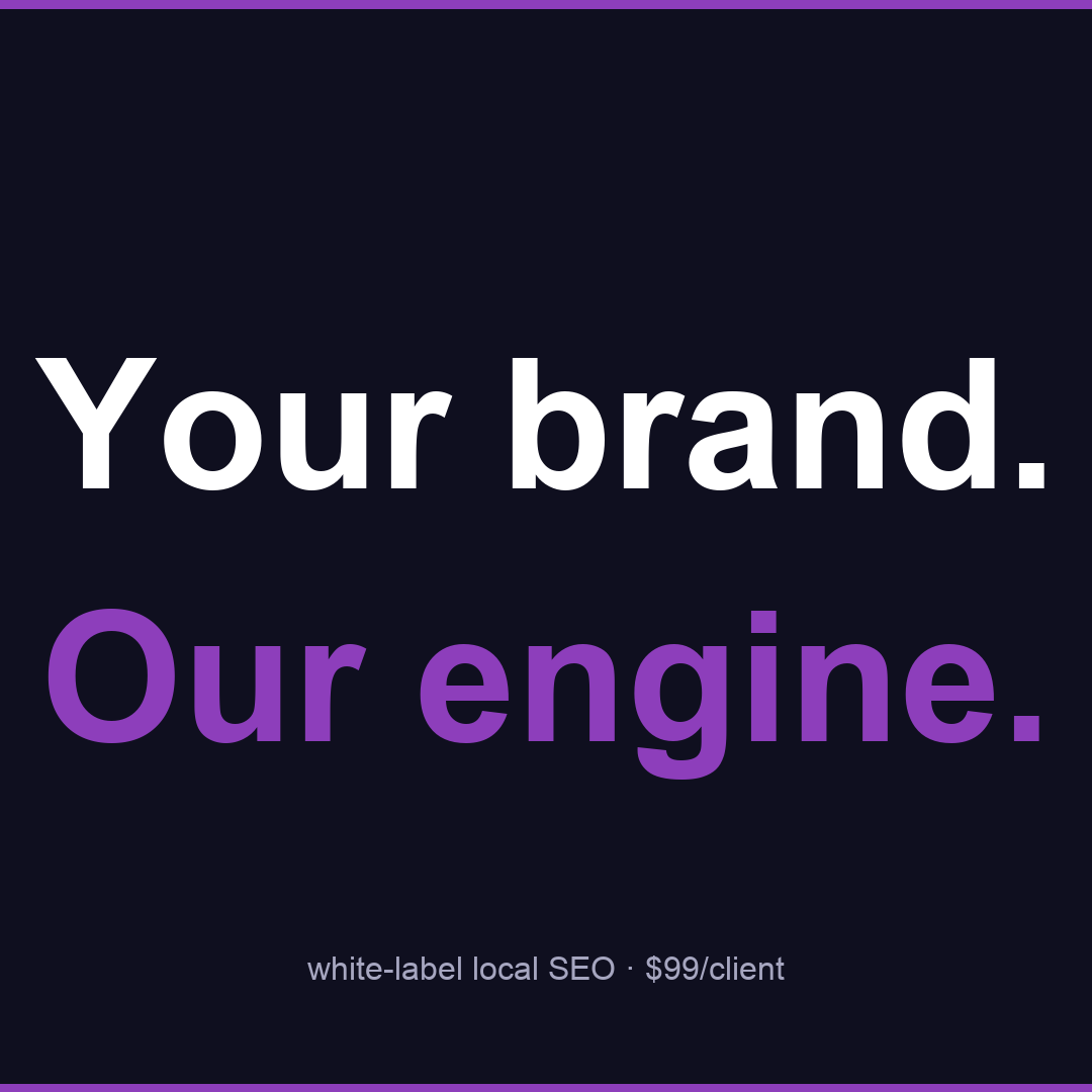 Local SEO Bot Facebook ad: We do the SEO. You take the credit.