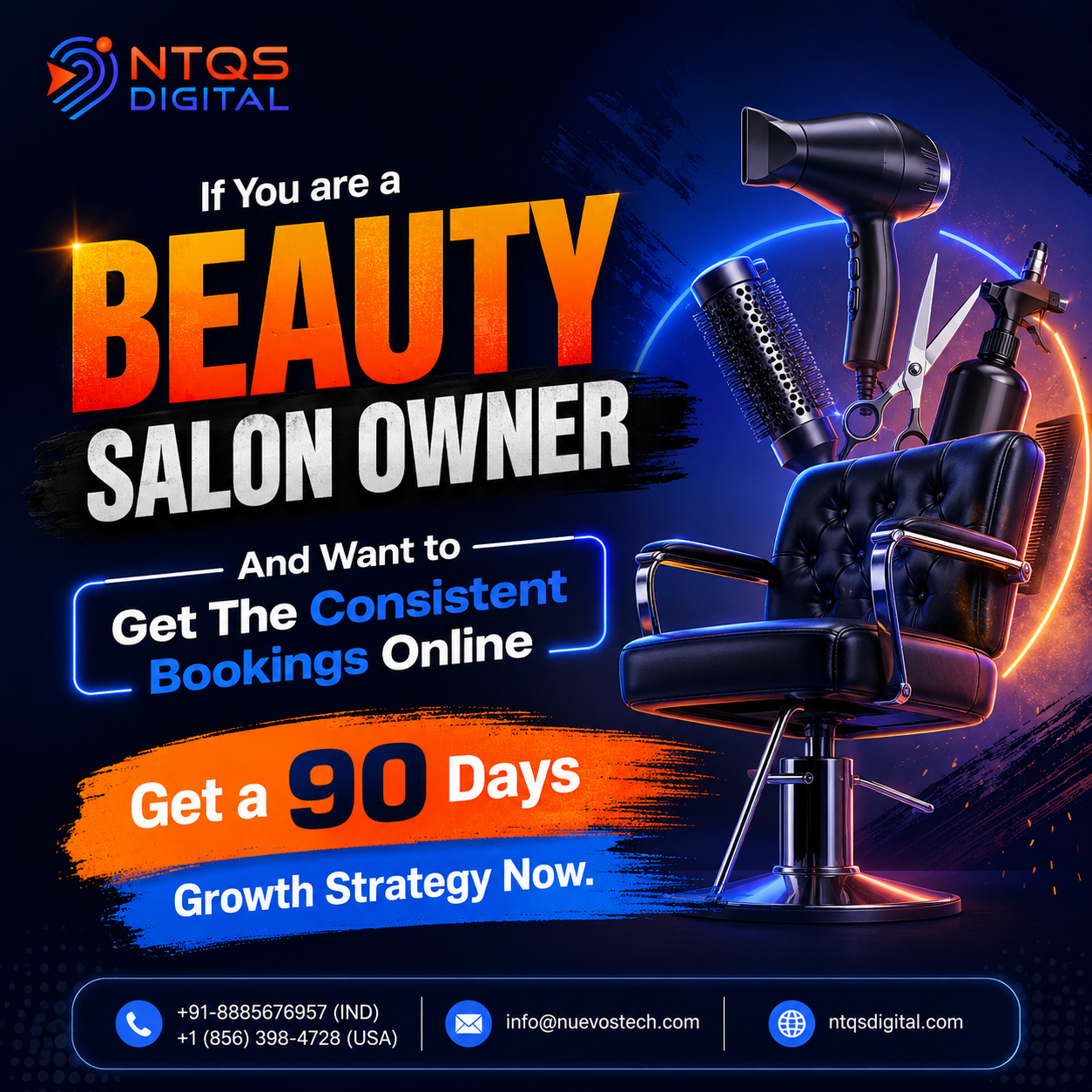NTQS Digital Facebook ad: Increase Salon Revenue with Smart Marketing