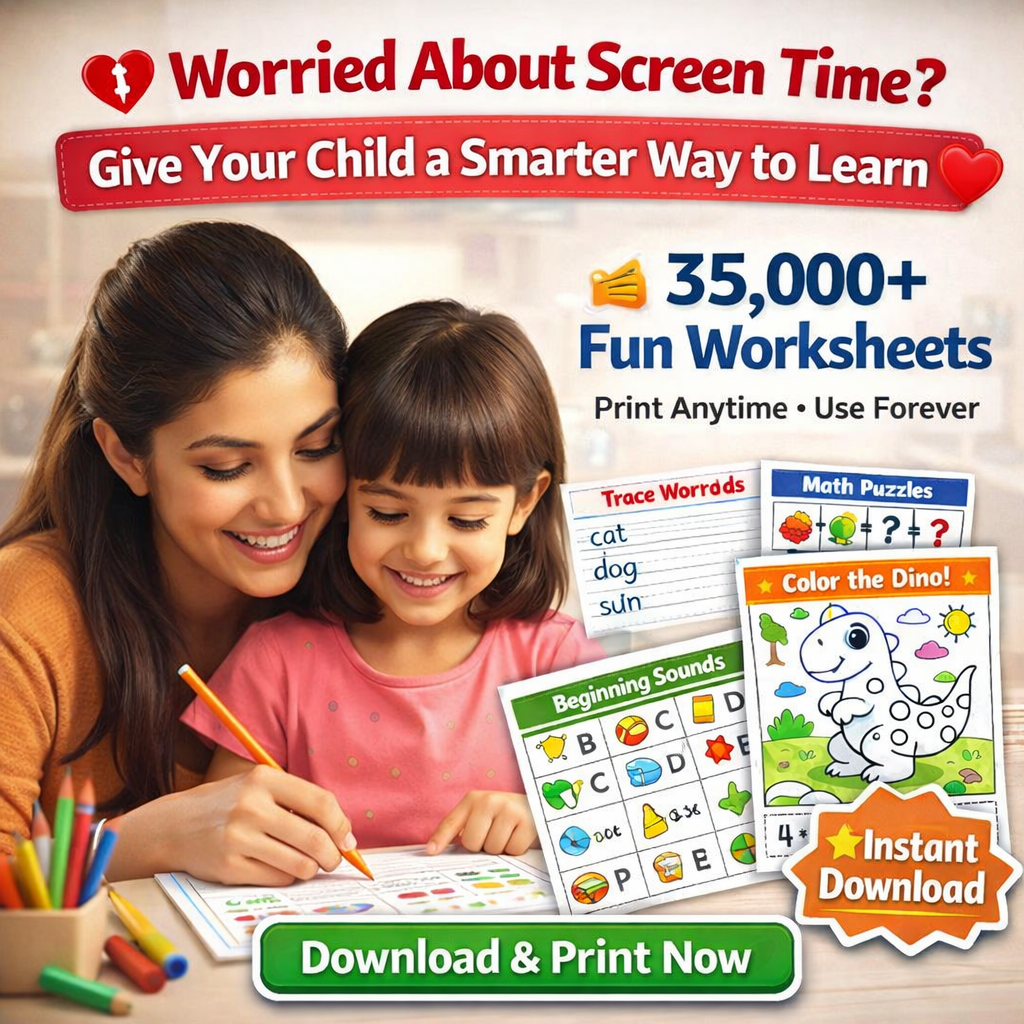 Gaur Digital Lab Facebook ad: 35,000+ Fun Worksheets Kids Actually Enjoy