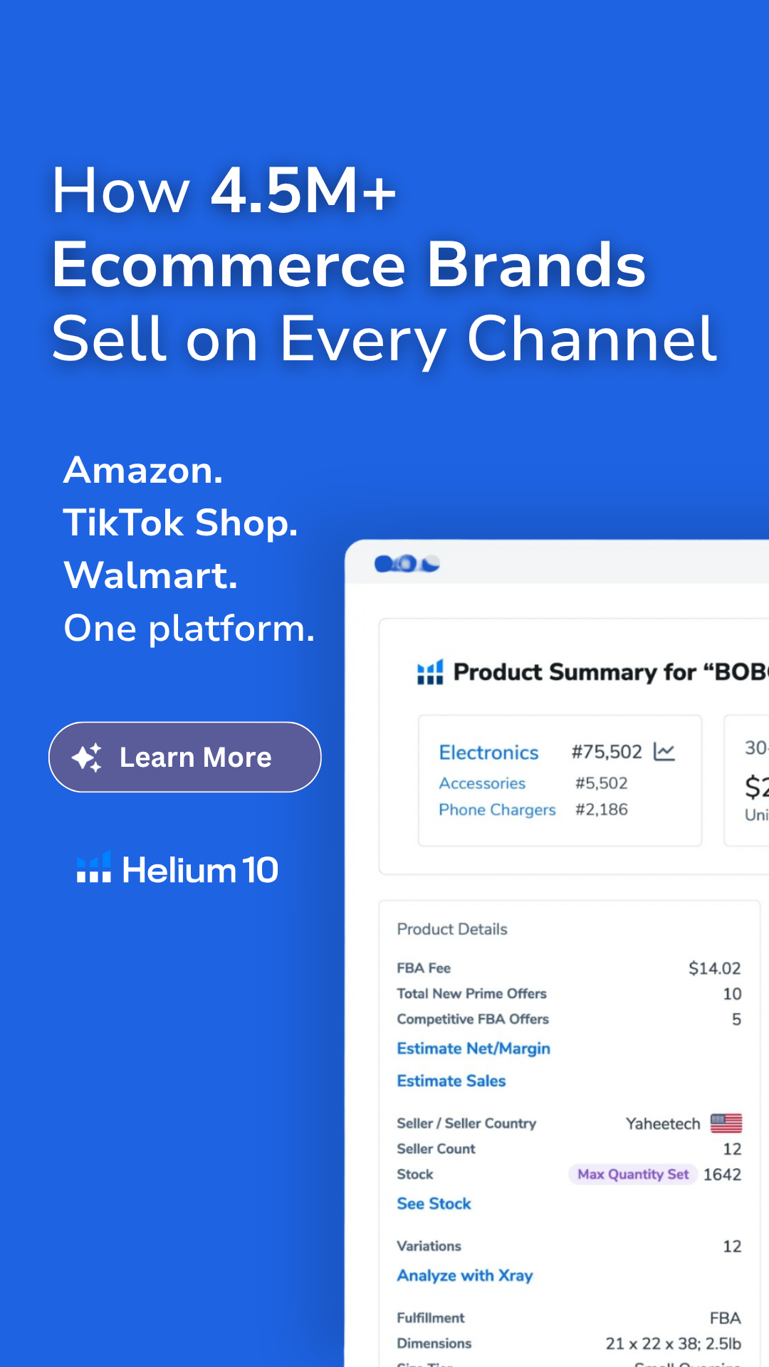 Helium 10 Facebook ad