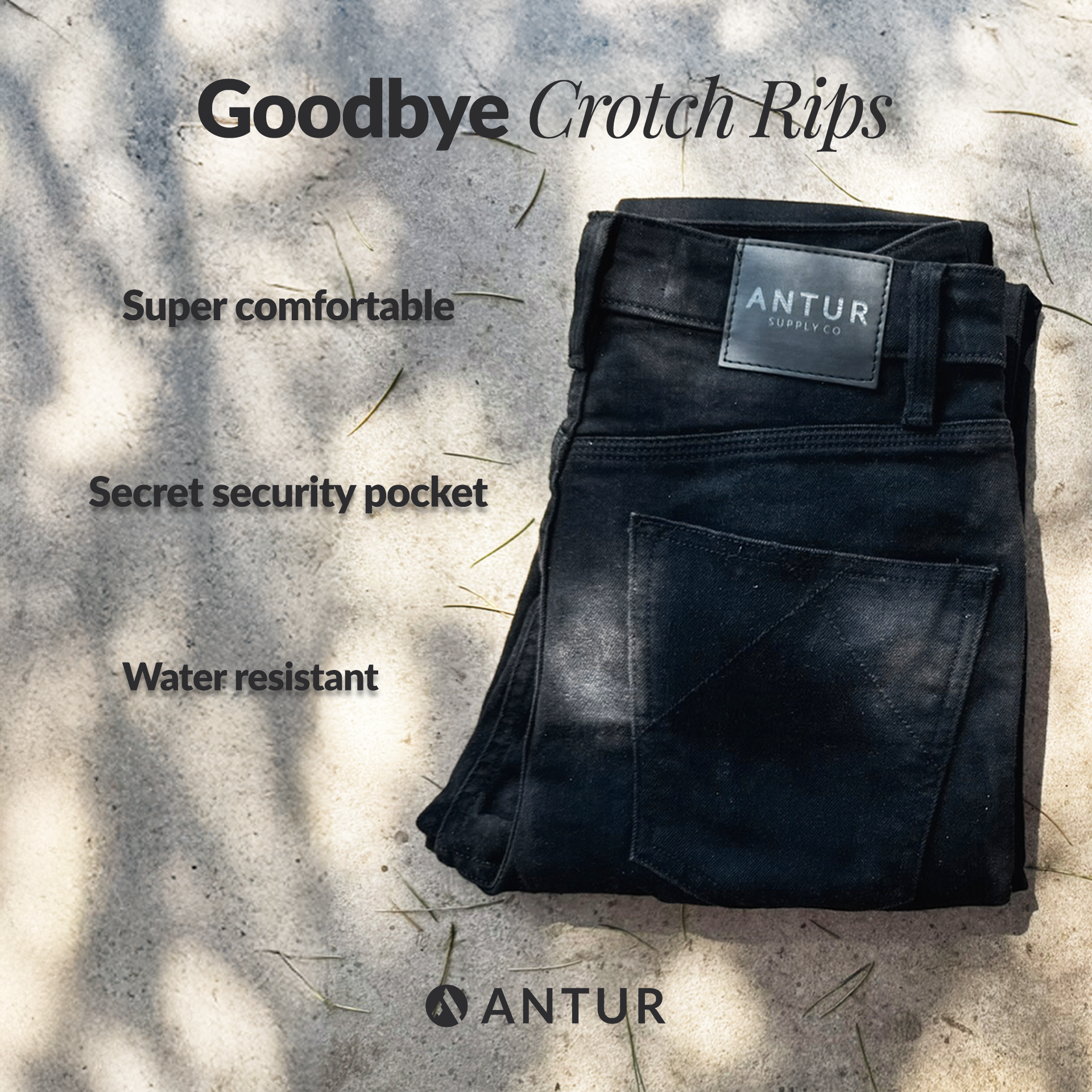 Antur Supply Co Facebook ad: Once you try them, you’ll never wear normal jeans again