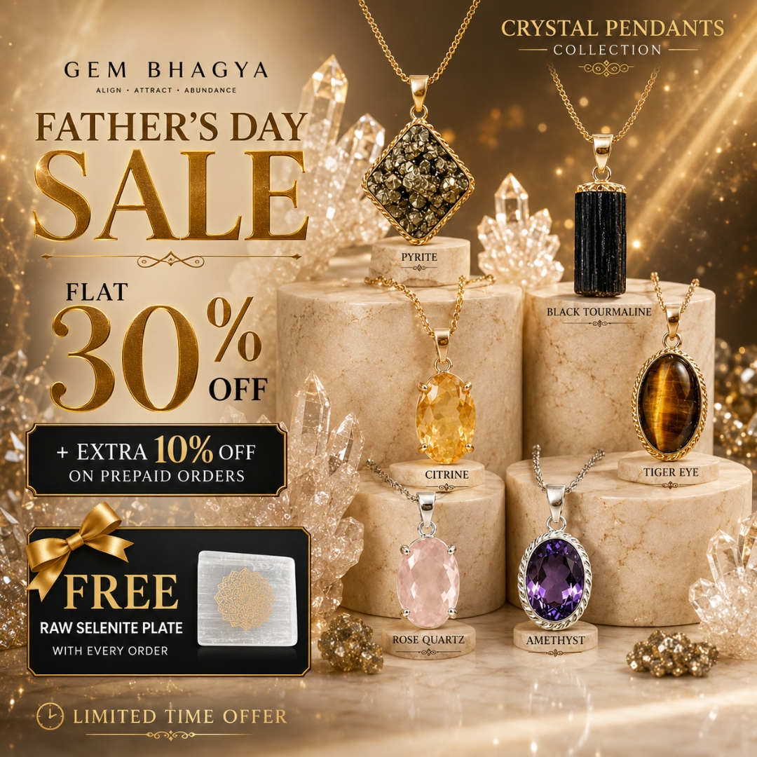 Gem Bhagya Facebook ad: Flat 30% OFF Crystal Pendants