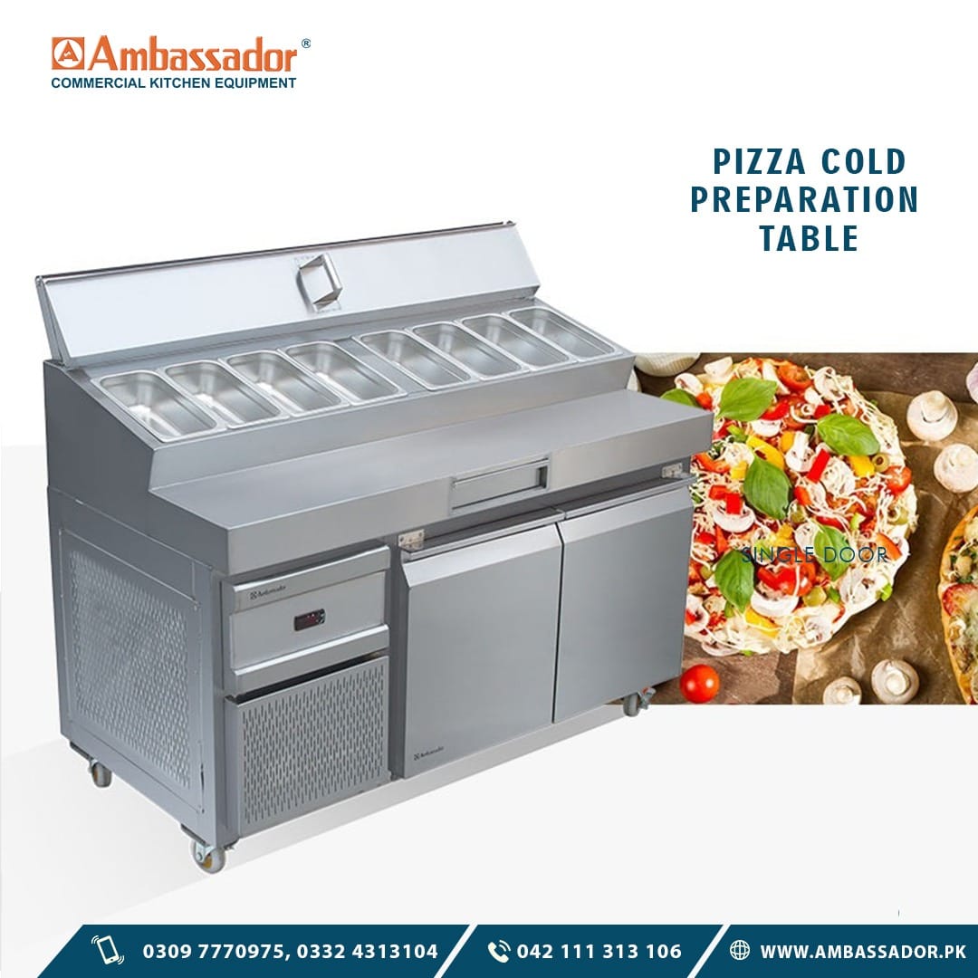 Ambassador commercial Kitchen Equipment Facebook ad: PIZZA/ Sandwich COLD PREPARATION TABLE
