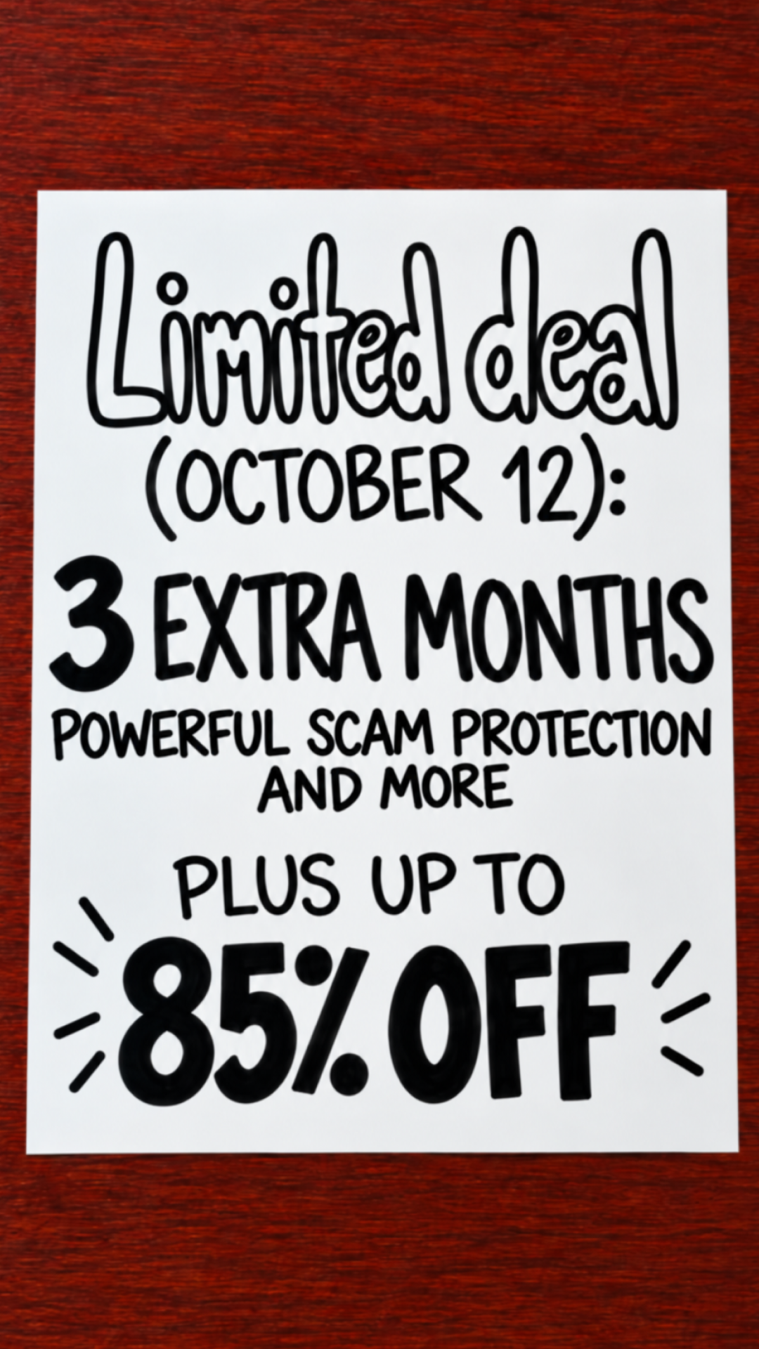 Surfshark Facebook ad: Surfshark up to 85% off + 3 months extra