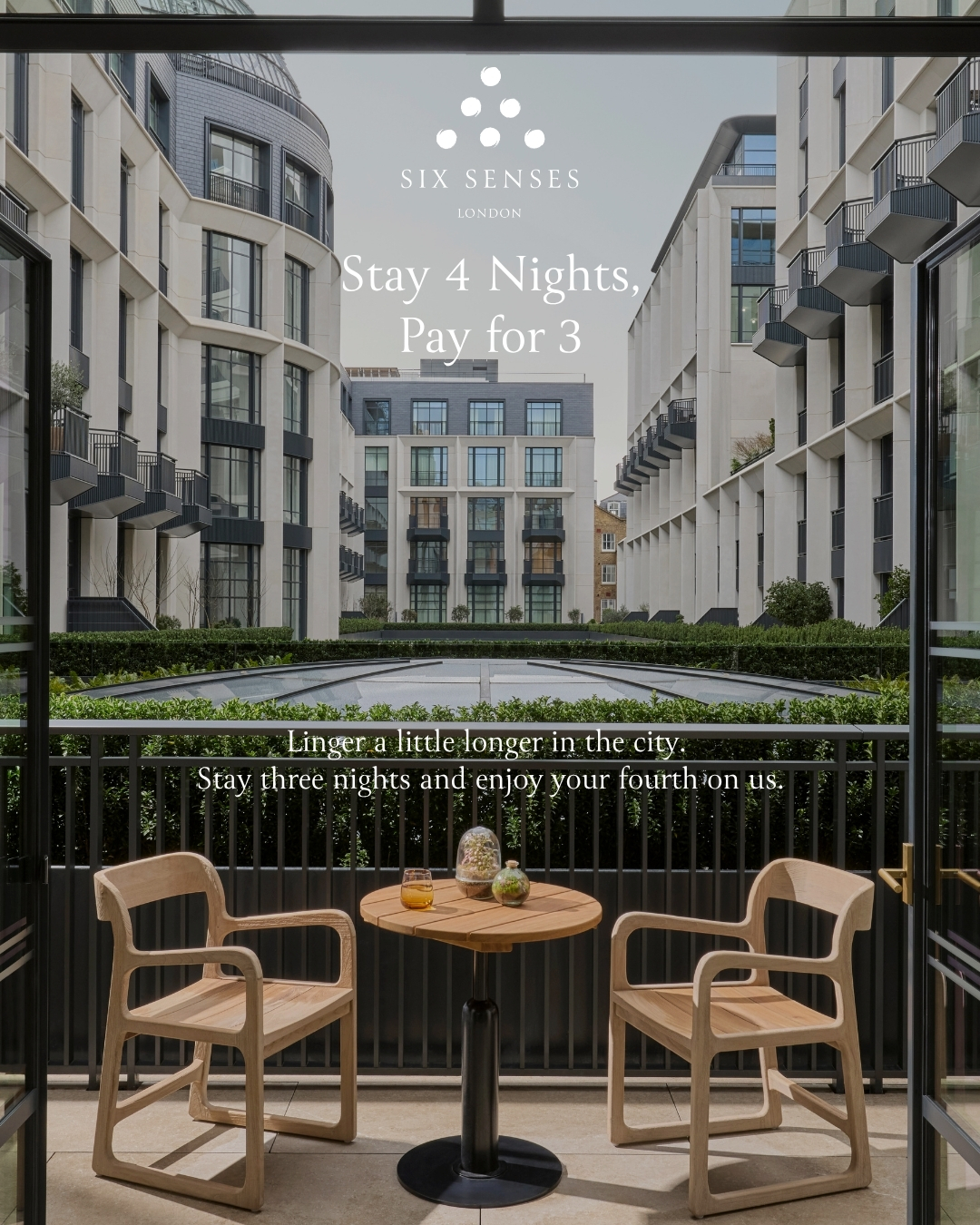 Six Senses London Facebook ad: Stay Four Nights, Pay for Three
