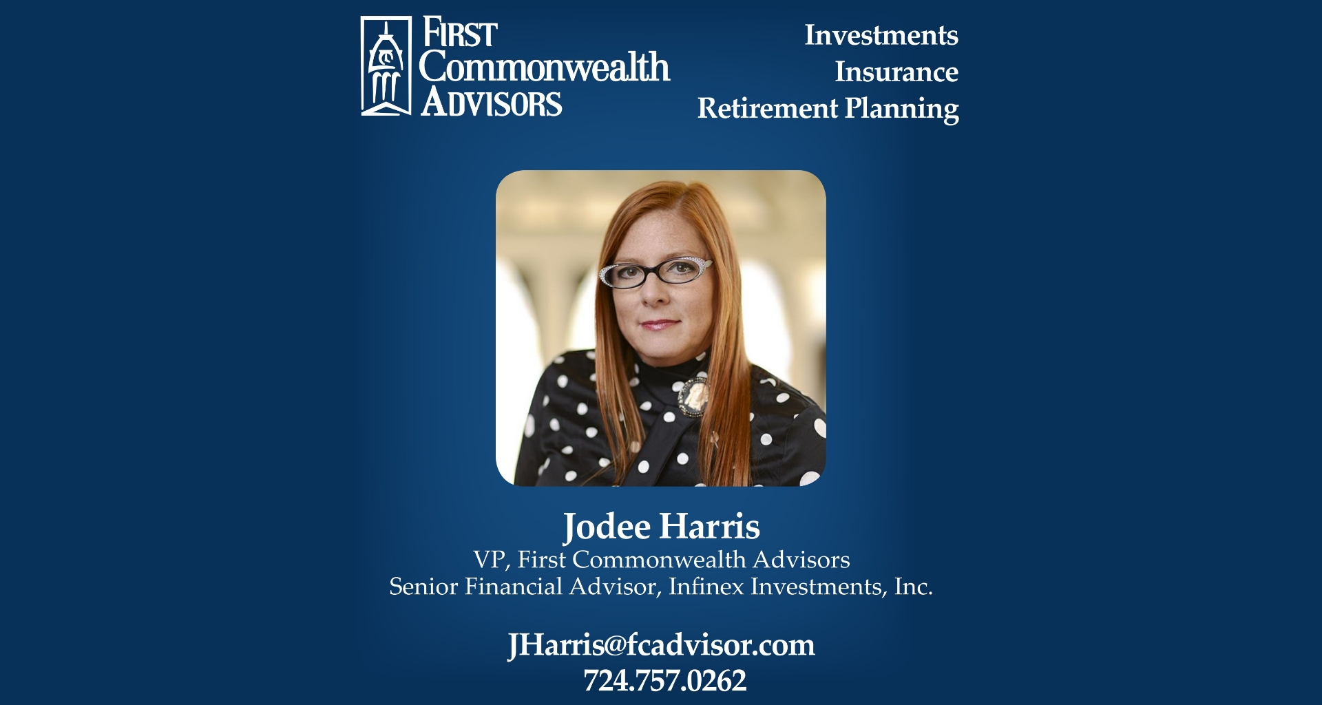 Jodee Harris First Commonwealth Advisors Facebook ad: Does it seem like everyone around is better…