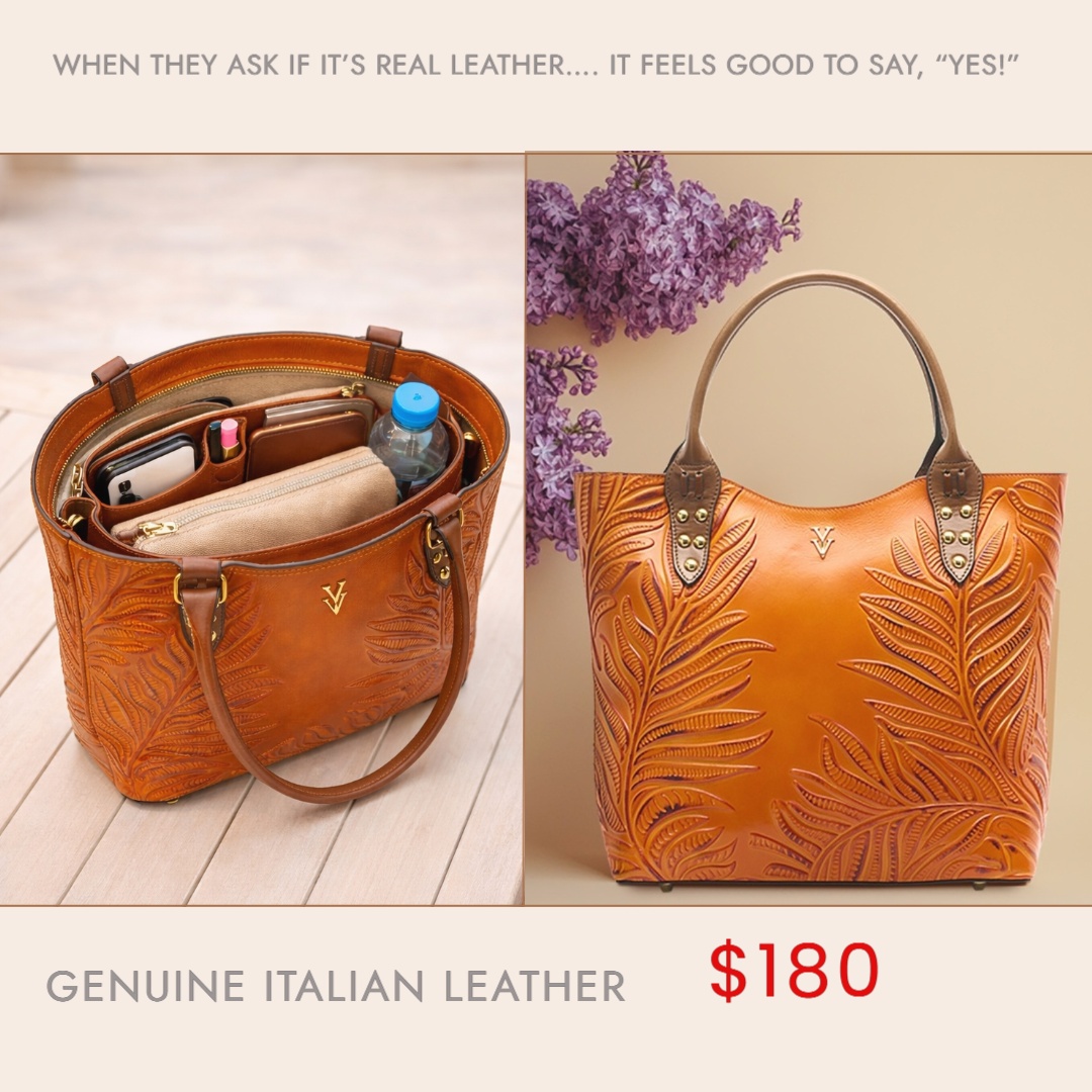 YV Handbags Facebook ad: Genuine Italian Leather Handbag