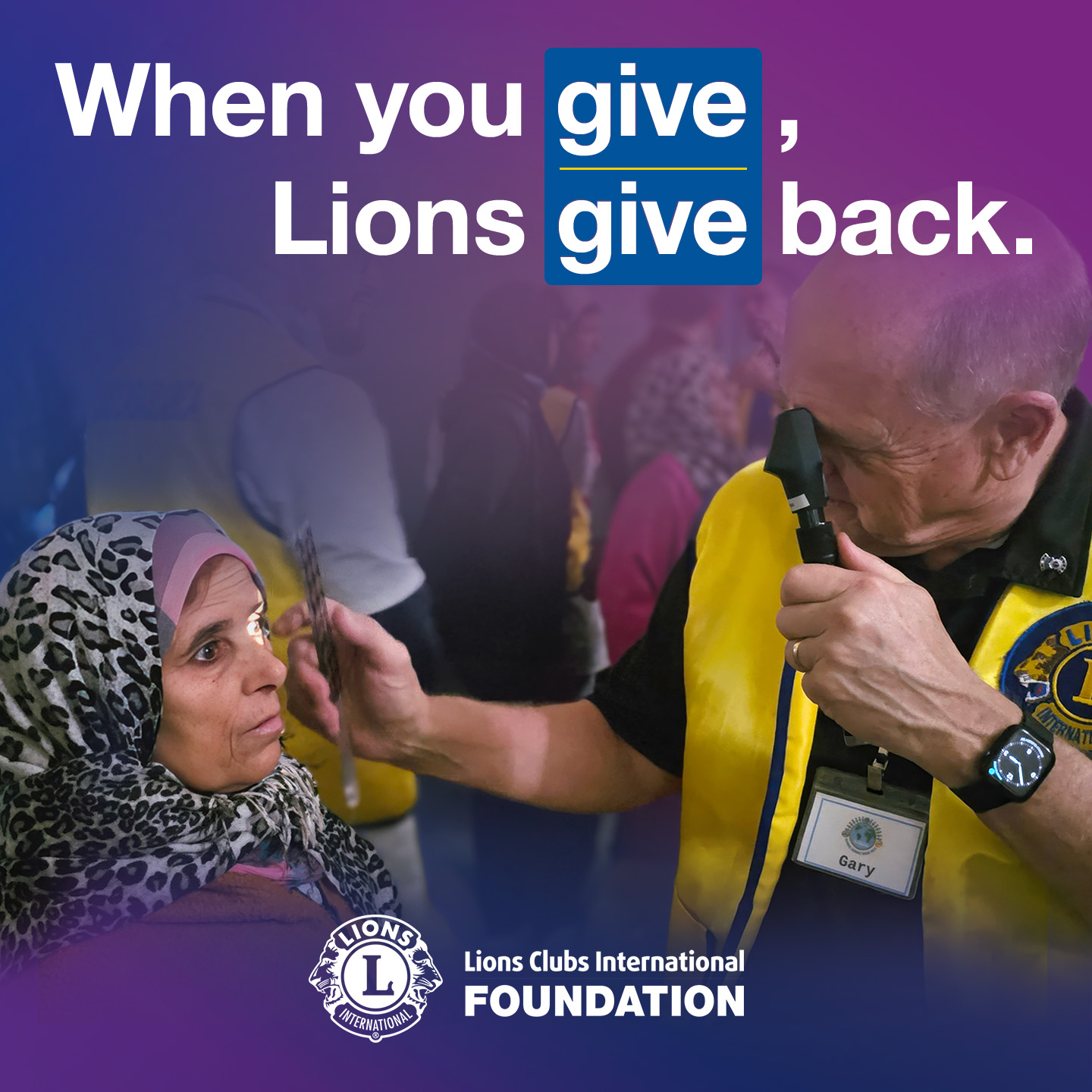 Lions Clubs International Foundation Facebook ad: Your gift makes a difference.