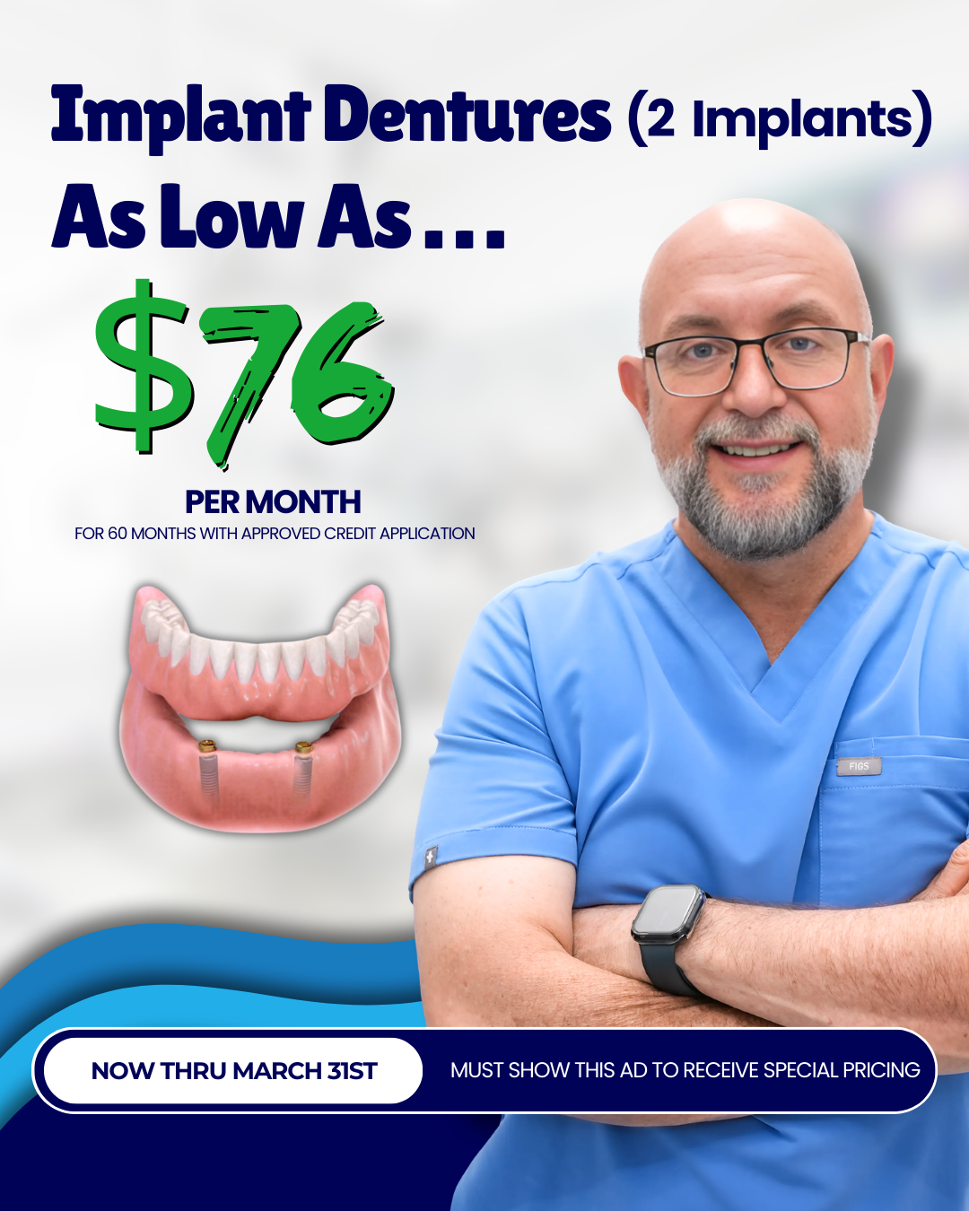 Secure Dentures and Implants Little Rock Facebook ad: Struggling with missing teeth or loose dentures?