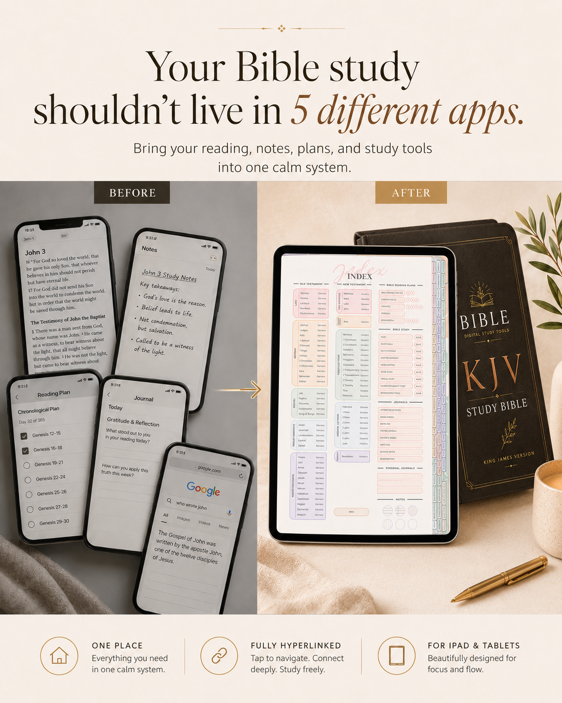 Bible Dst Facebook ad: One calm Bible study system