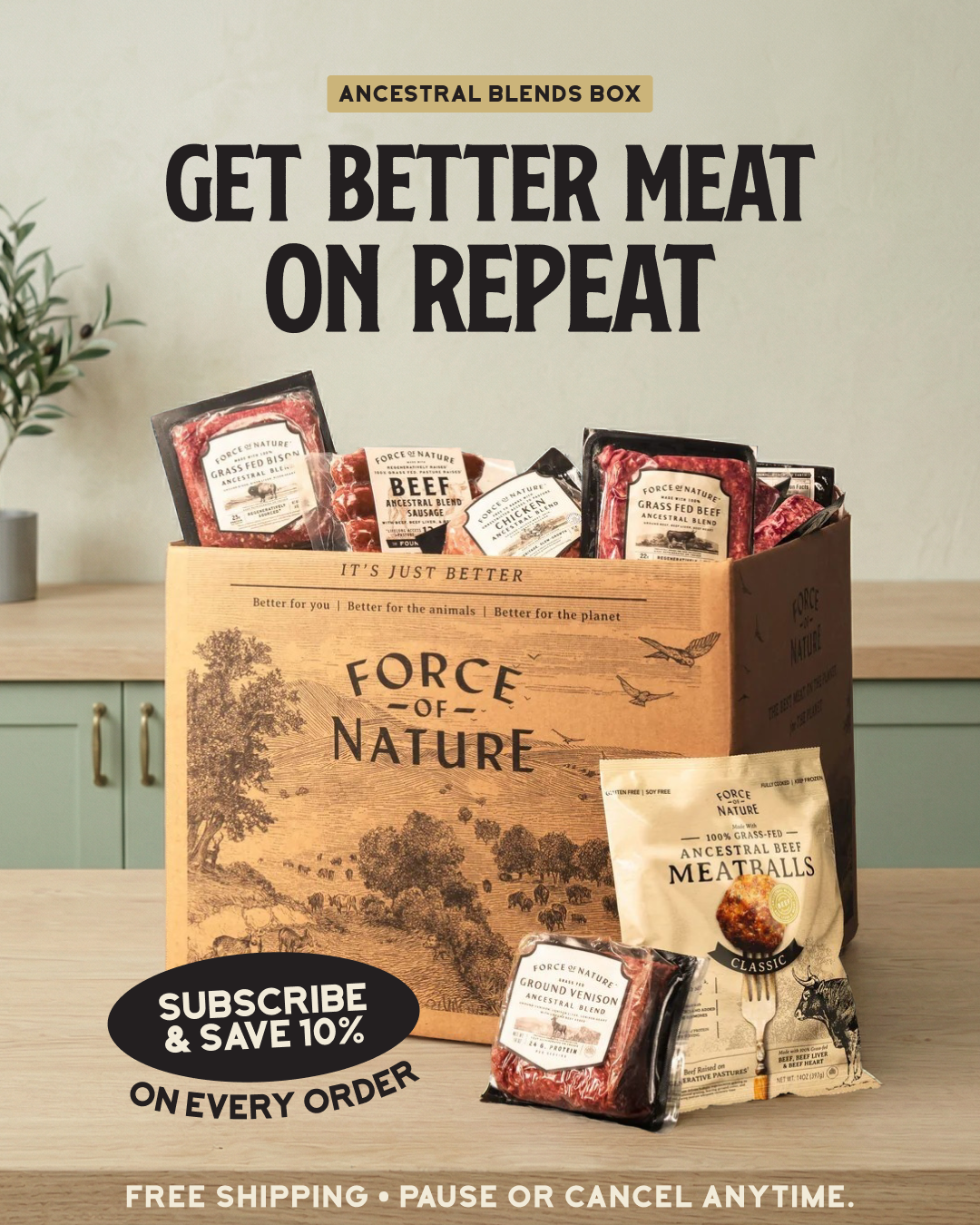 Force Of Nature Meats Facebook ad