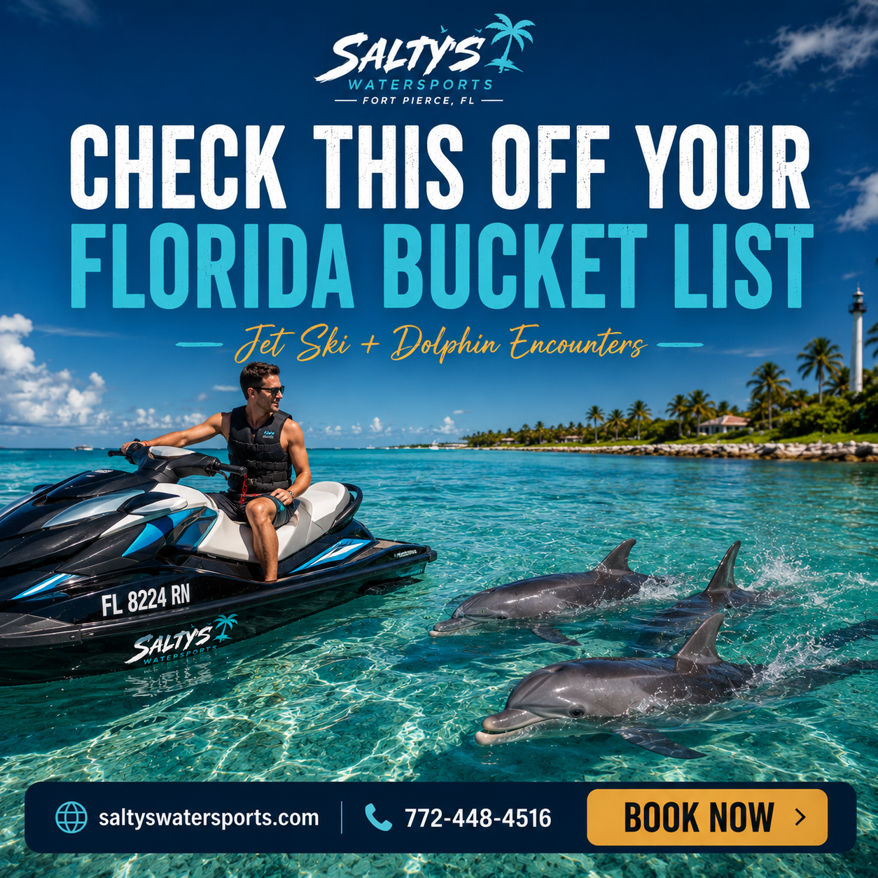Salty’s Water Sports Boat & Jet Ski Rental Facebook ad