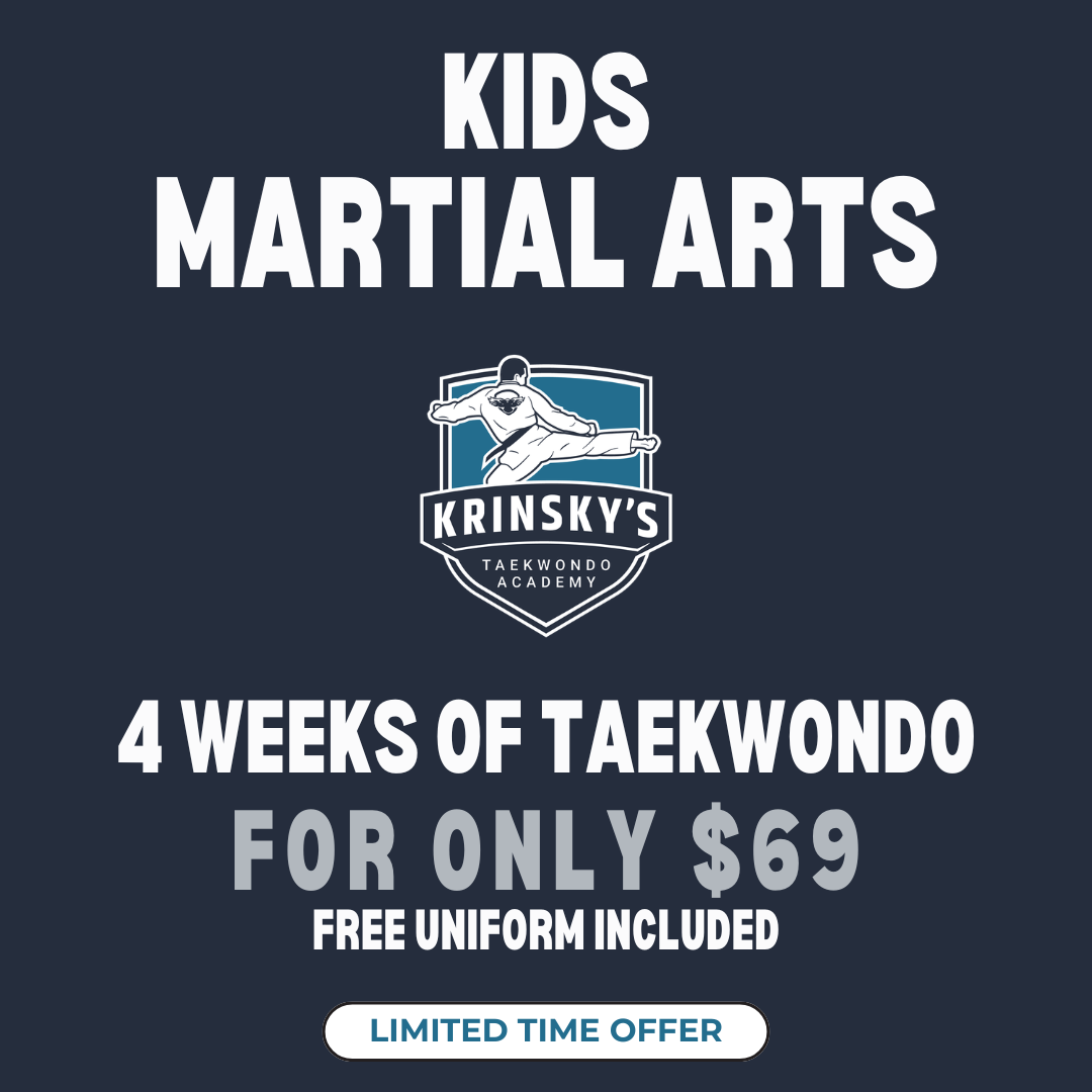 Krinsky's Taekwondo Academy Facebook ad from Mar 24, 2026